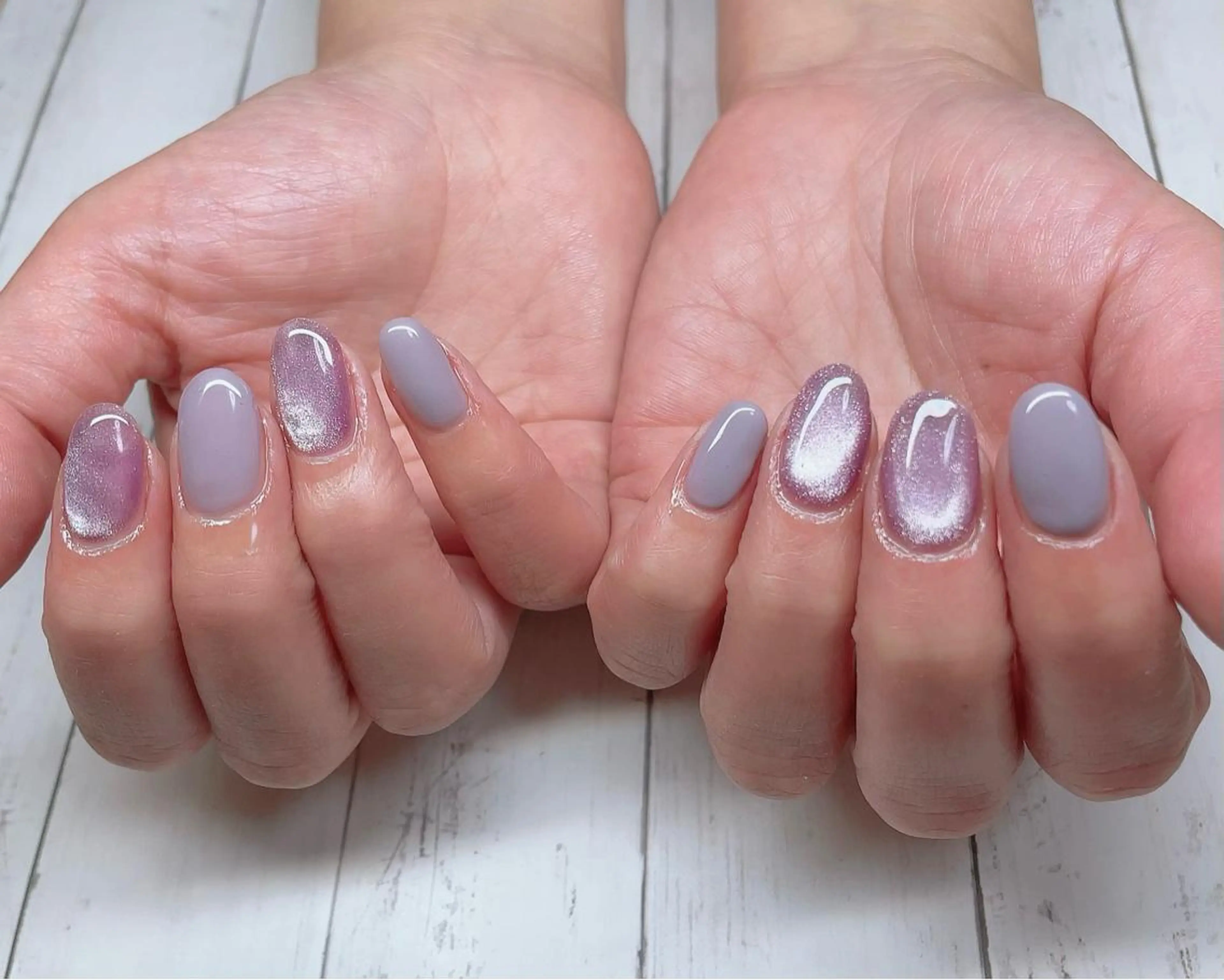 ミディアム ネイル マグネットネイル ワンカラーネイル Nail_by N1のネイルデザイン