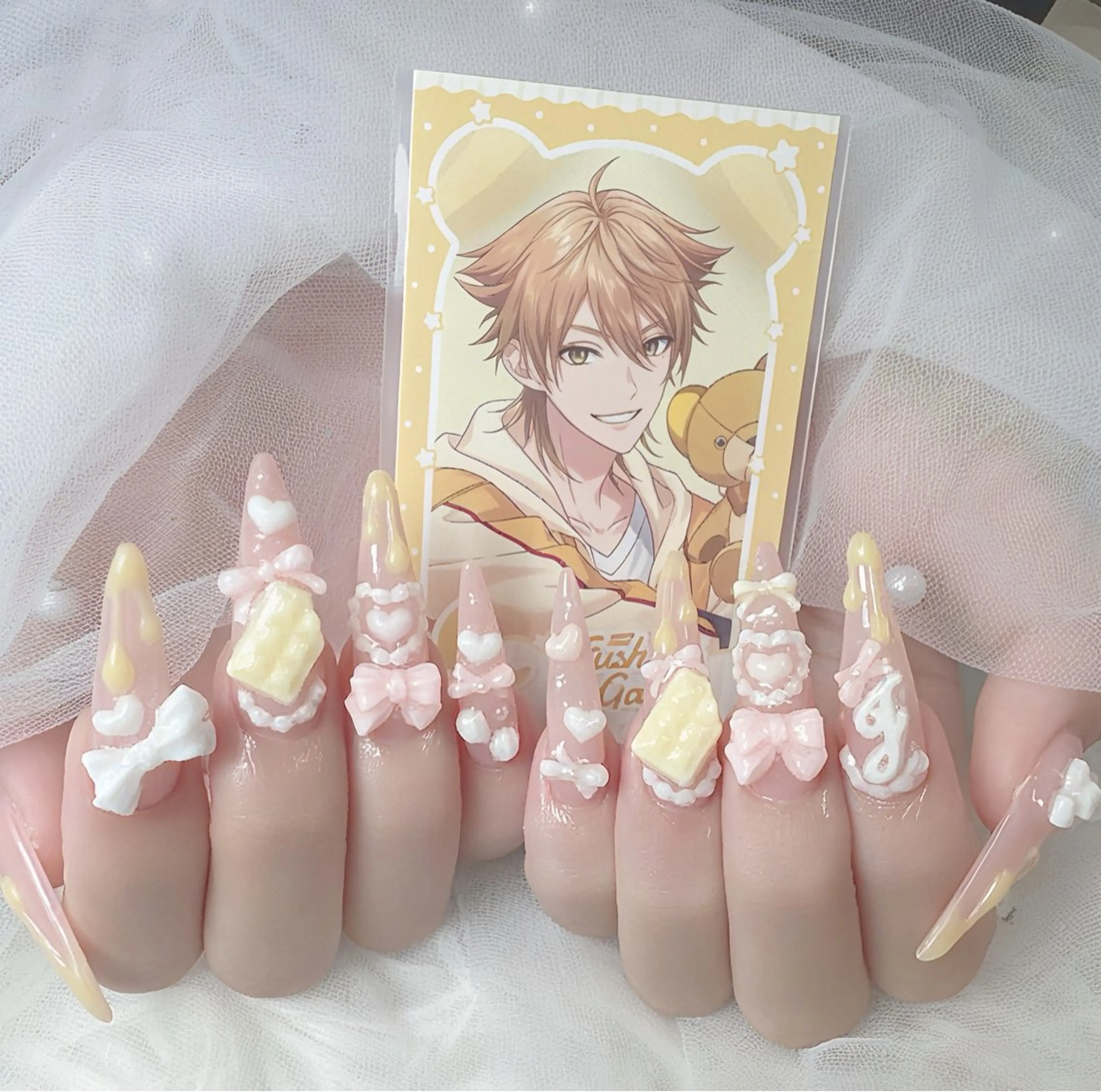 ネイル リボン ハンドネイル ハンドケア Gote Kawa nail salonのネイルデザイン