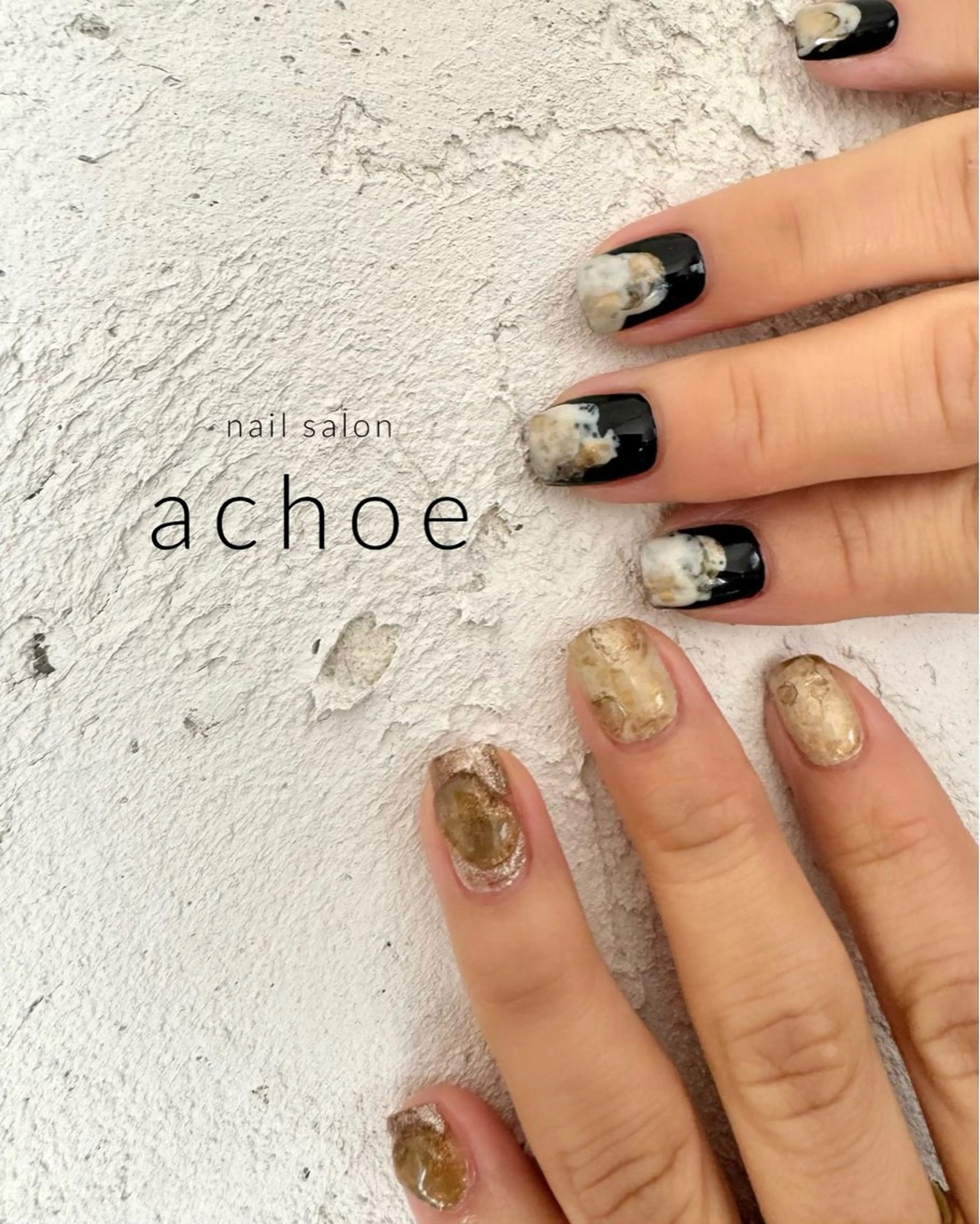 ネイル ニュアンスネイル ぷっくりネイル ホワイト ハンドネイル "achoe" コエ HARUNAのネイルデザイン