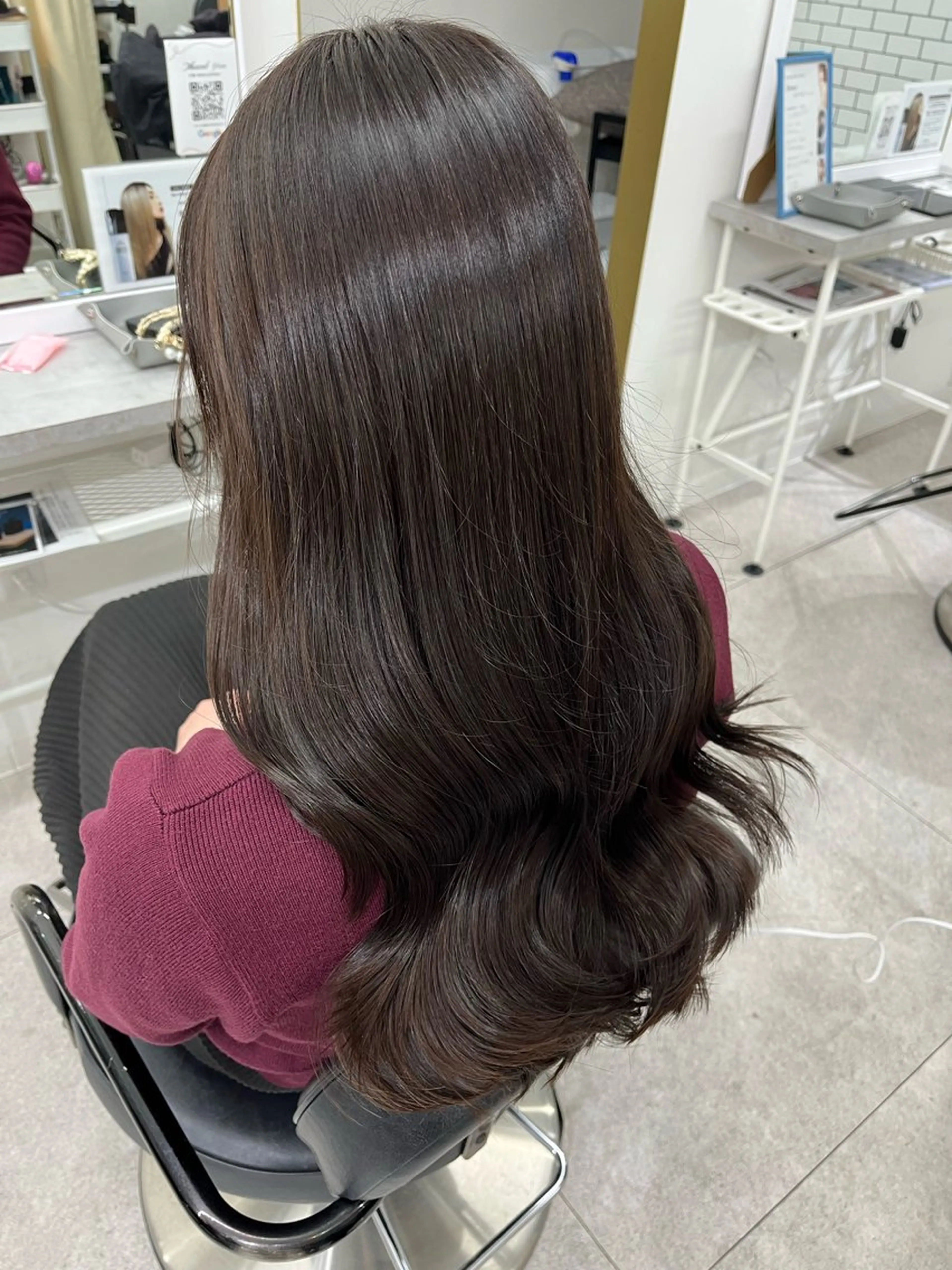 ロング カラー ブラウンカラー ココアブラウン カット ヘアカラー トリートメント 🫧ぷる艶カラー🫧 Yuubi🦩のヘアスタイル