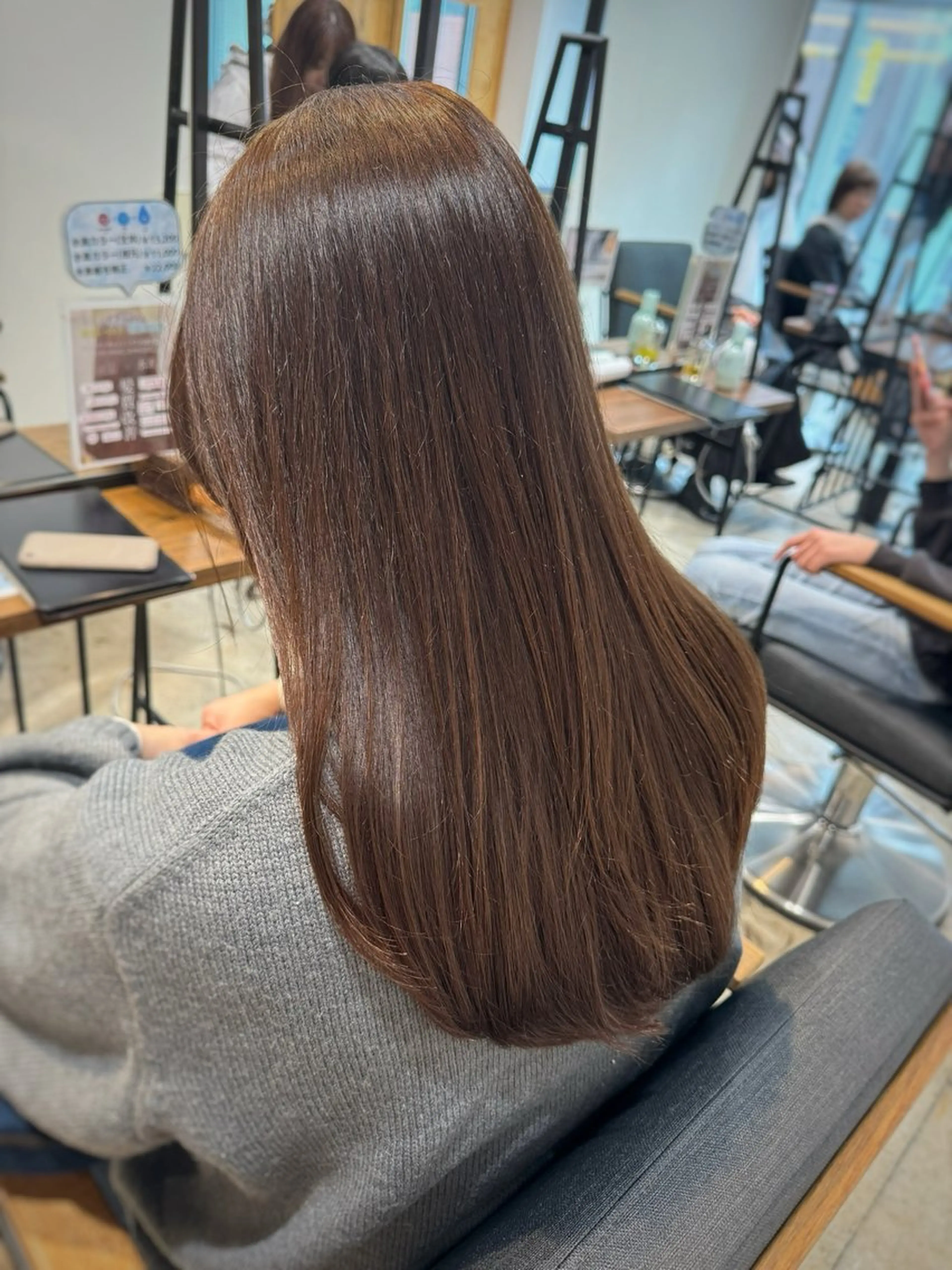 ロング カラー ブラウンカラー チョコレートブラウン 髪質改善 カット ヘアカラー レイヤー/大人ボブ 渡邉【日吉美容室】のヘアスタイル