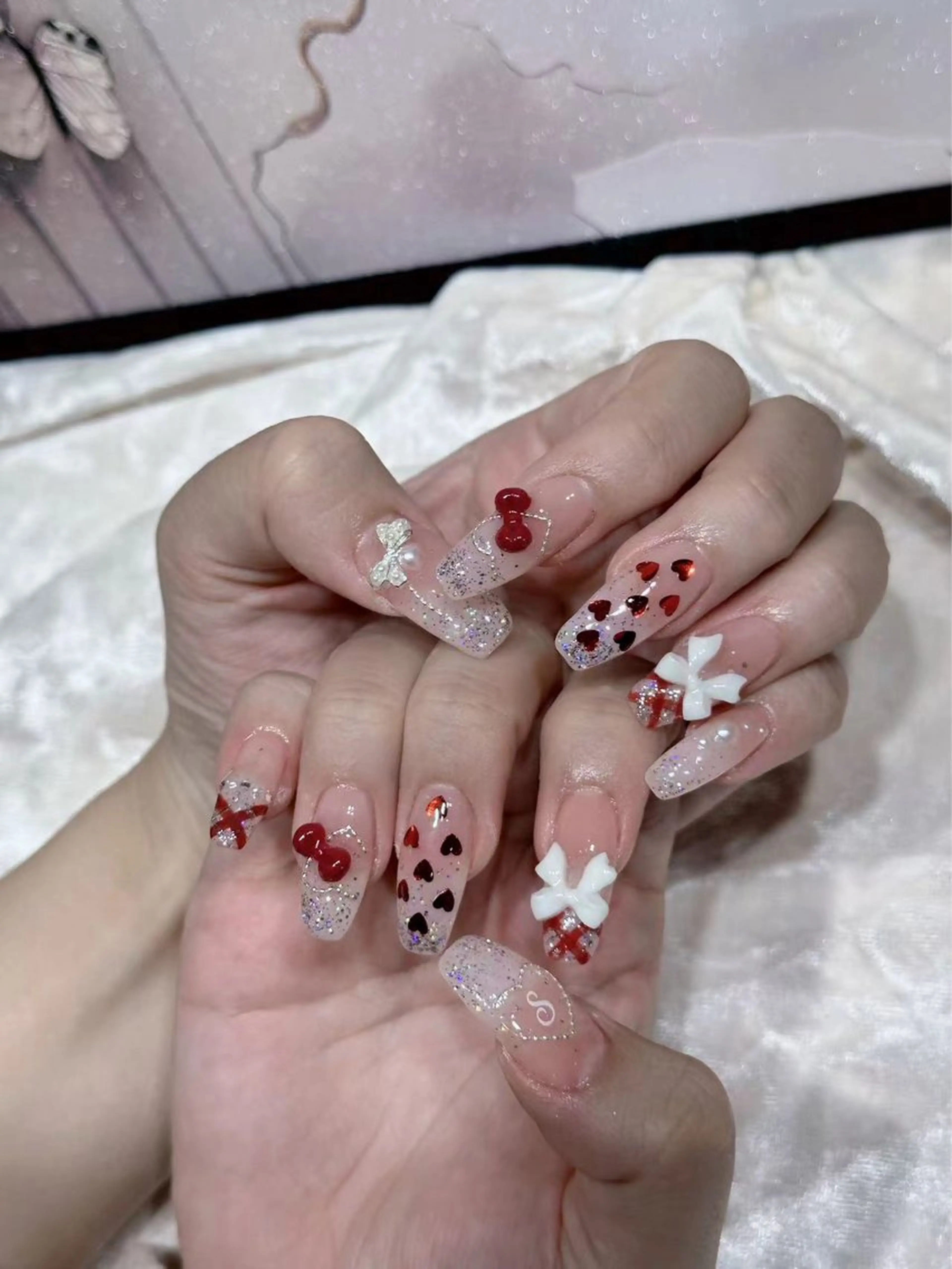 ネイル アートネイル フットネイル ジェルネイル ハート マグネットネイル Babarla Nailのネイルデザイン