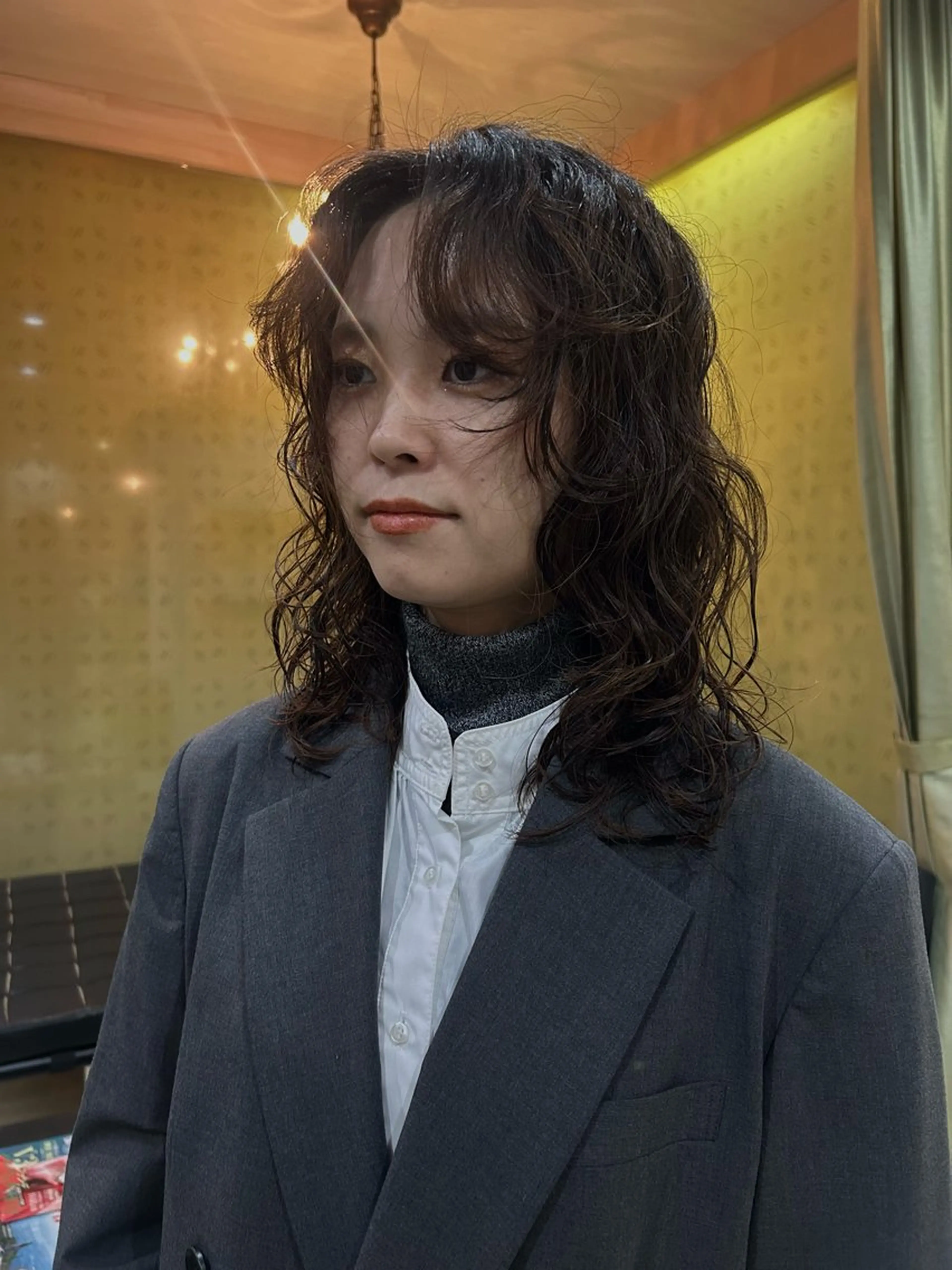 ミディアム パーマ カット パーマ 似合わせパーマ/ メンズパーマ/しゅうのヘアスタイル