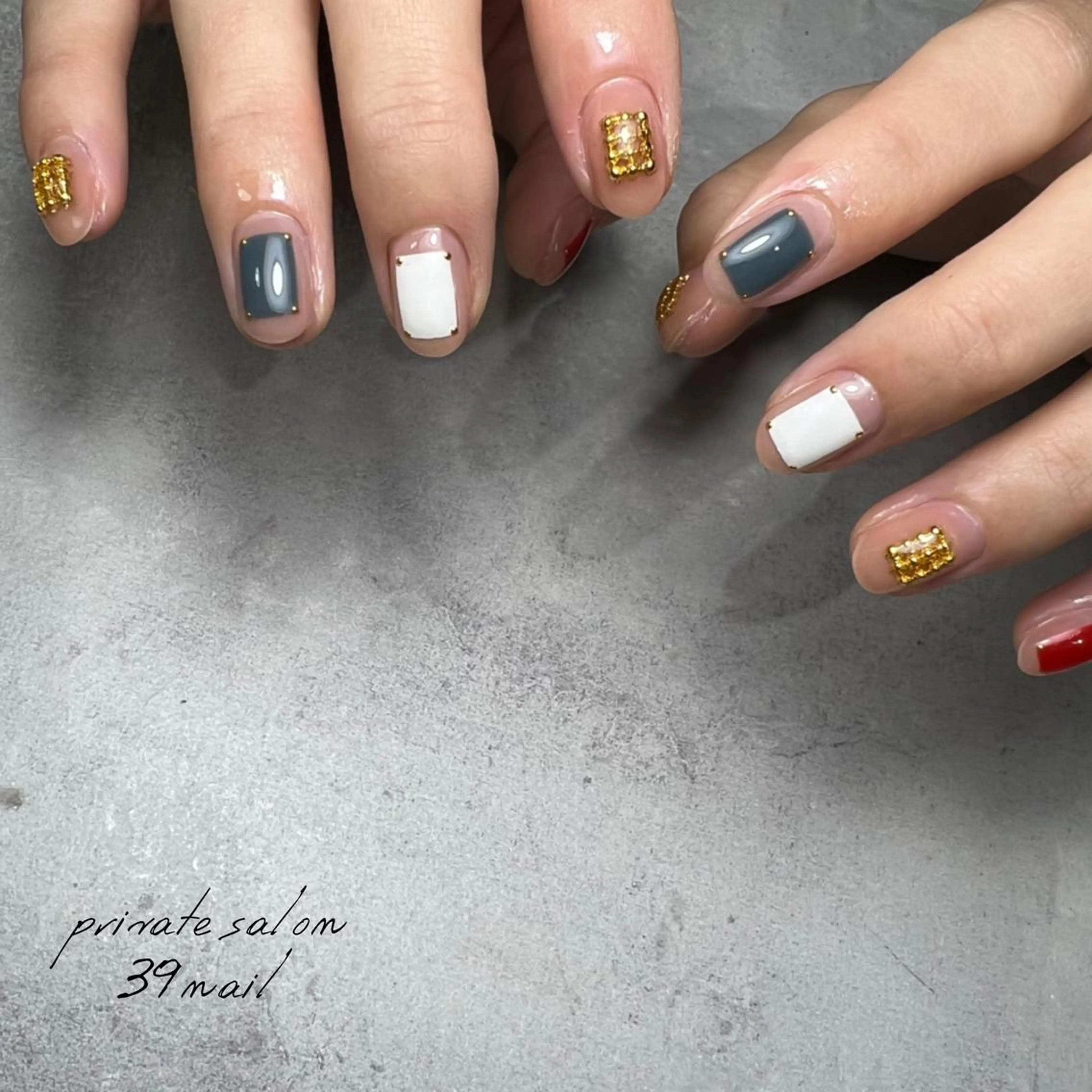 ミディアム ネイル ハンドネイル 京橋 【39nail】のネイルデザイン