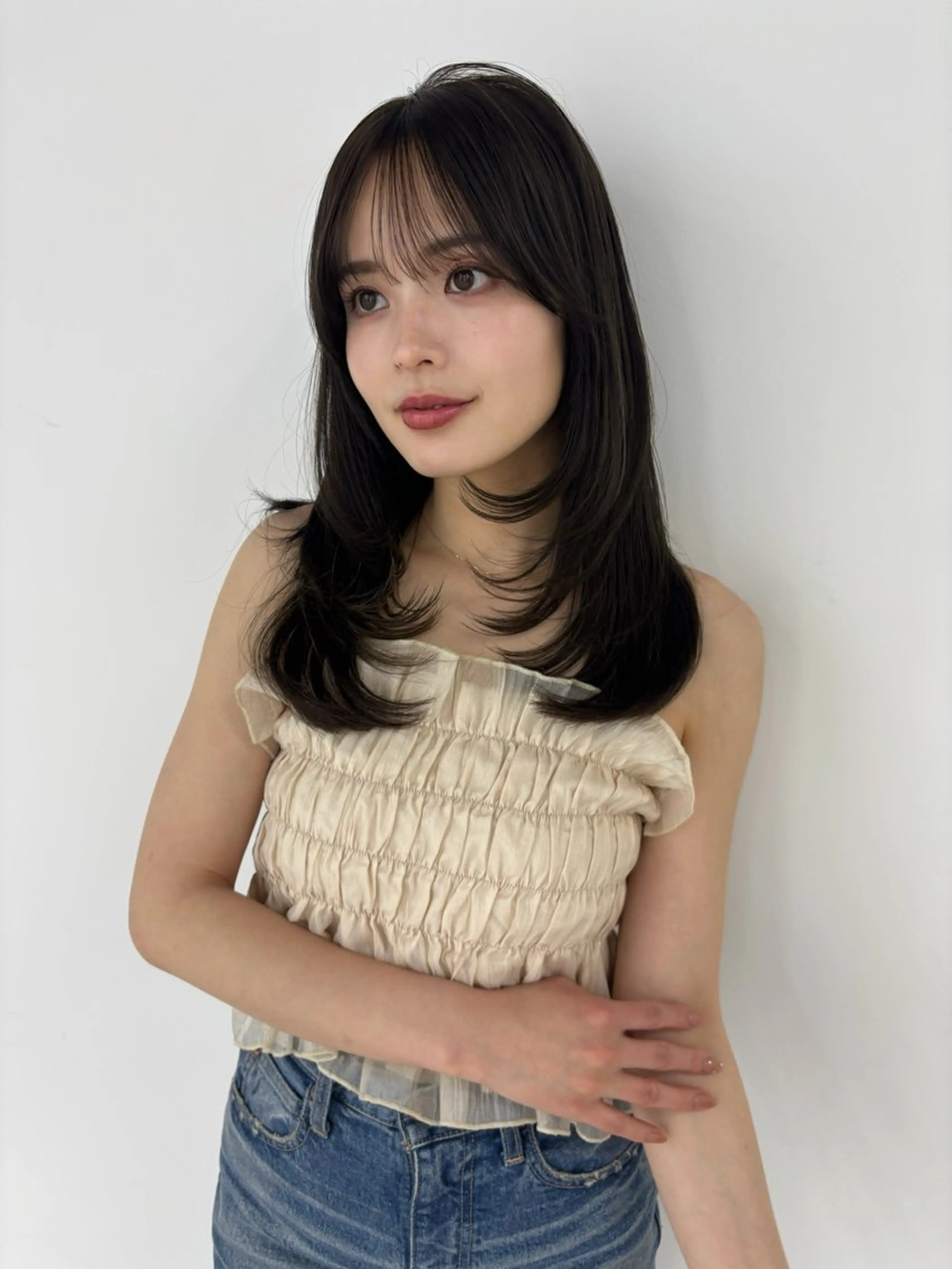 ミディアム 顔周りカット カット ヘアカラー トリートメント モテ髪‎🫧赤み消し カラー表参道きょうこのヘアスタイル