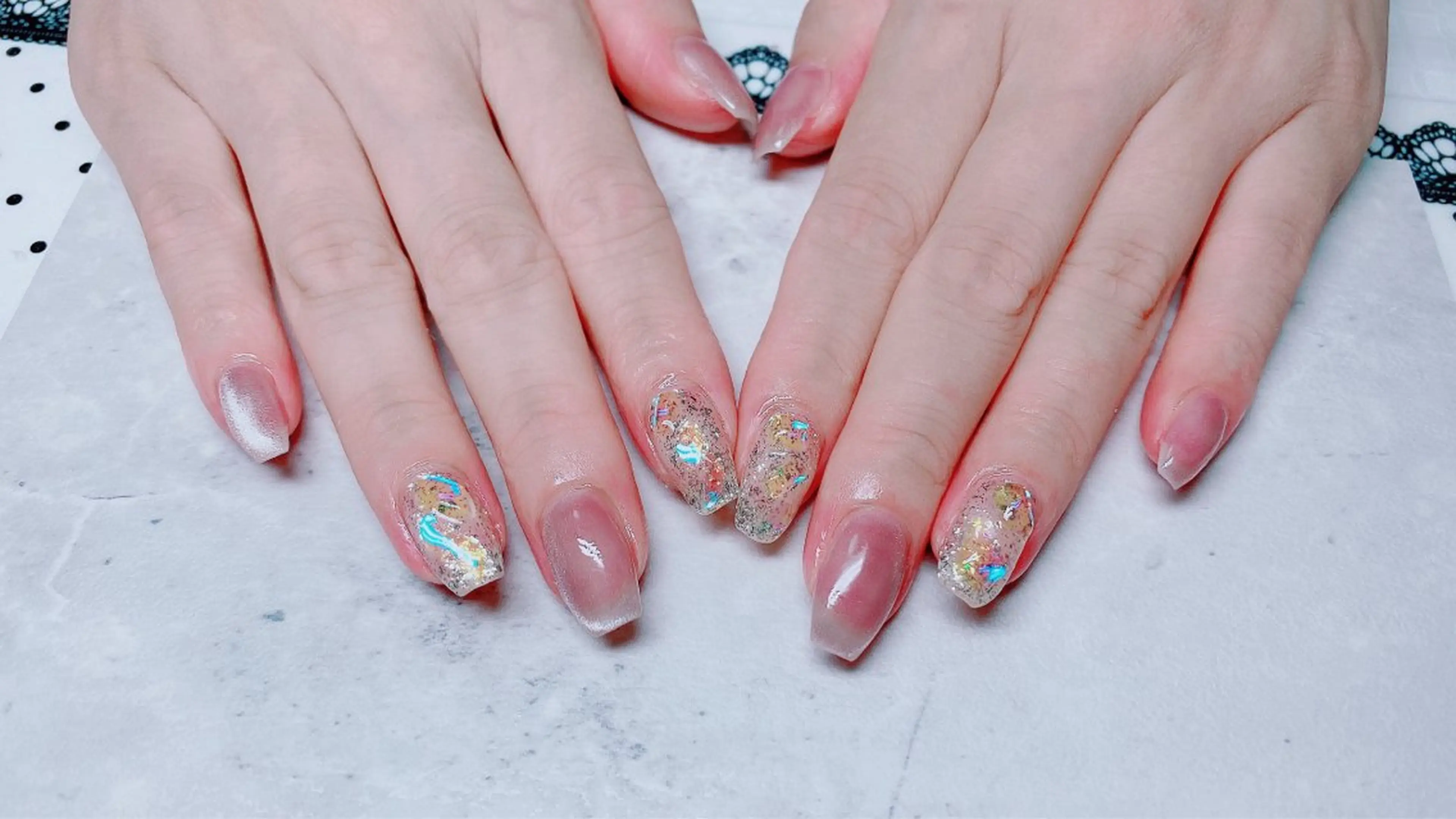 ネイル 長さ出し フットネイル ジェルネイル 韓国ネイル マグネットネイル Nail Annのネイルデザイン