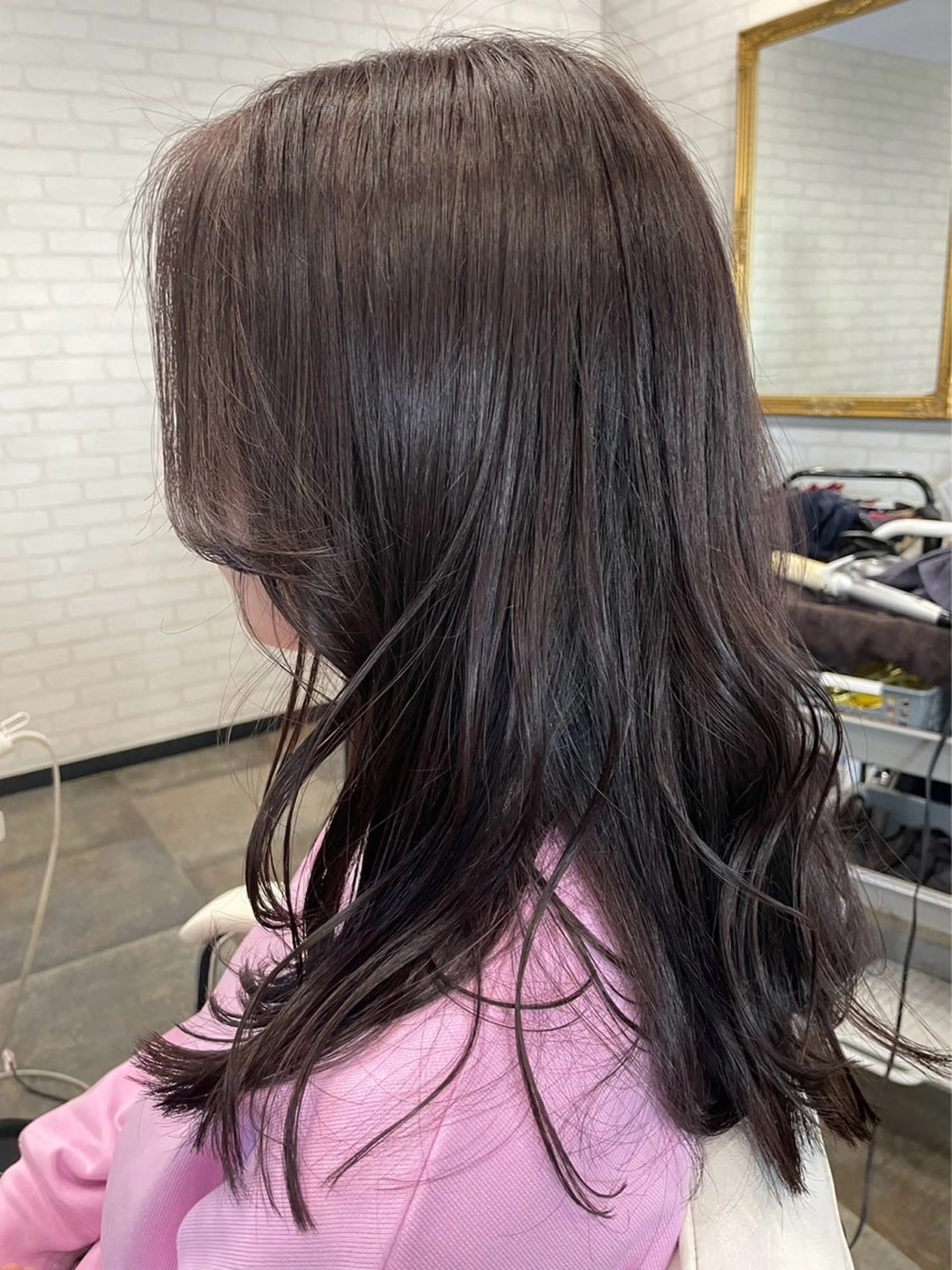 セミロング セミロングパーマ ミストバング ボブ ハイライト 髪質改善 The Apartment of Solon Citta 船橋609所属・髪質改善/縮毛矯正/ 美髪/個室/ハラのヘアスタイル