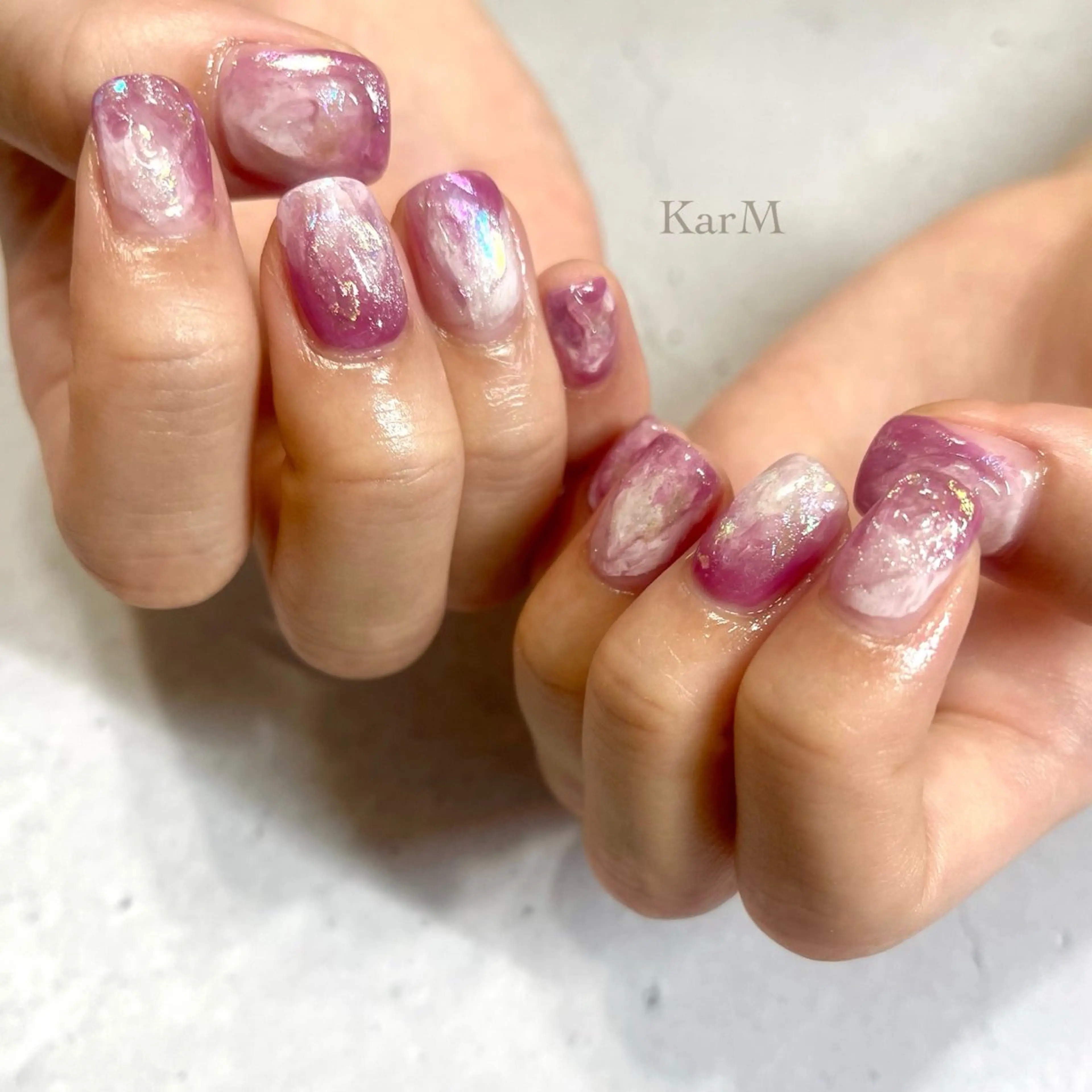 ネイル アートネイル オーロラネイル チークネイル フラッシュネイル フレンチネイル ハンドネイル ogino karinのネイルデザイン