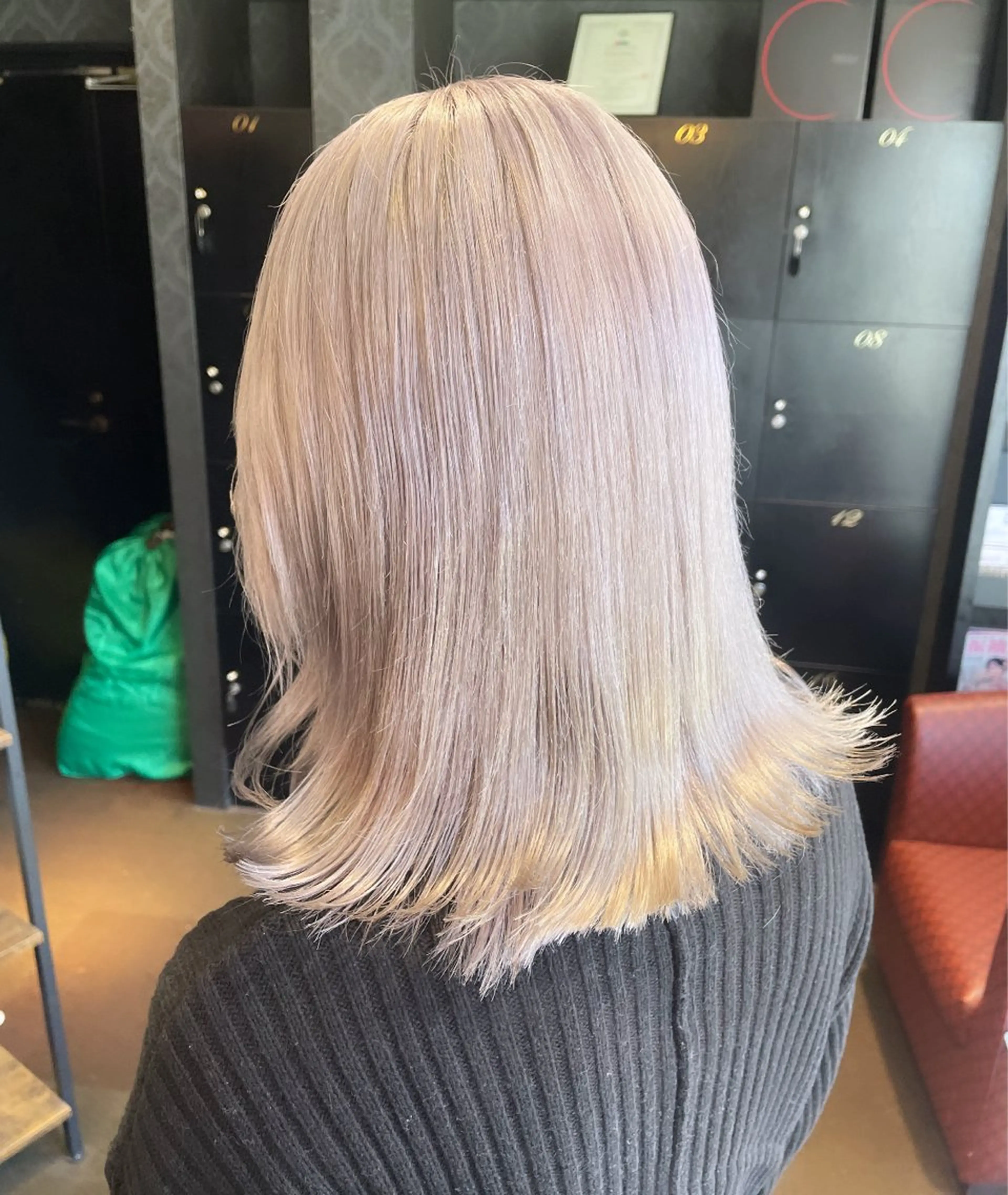 セミロング カラー ブリーチ ヘアカラー トリートメント 💞暖色カラー 💞risaのヘアスタイル