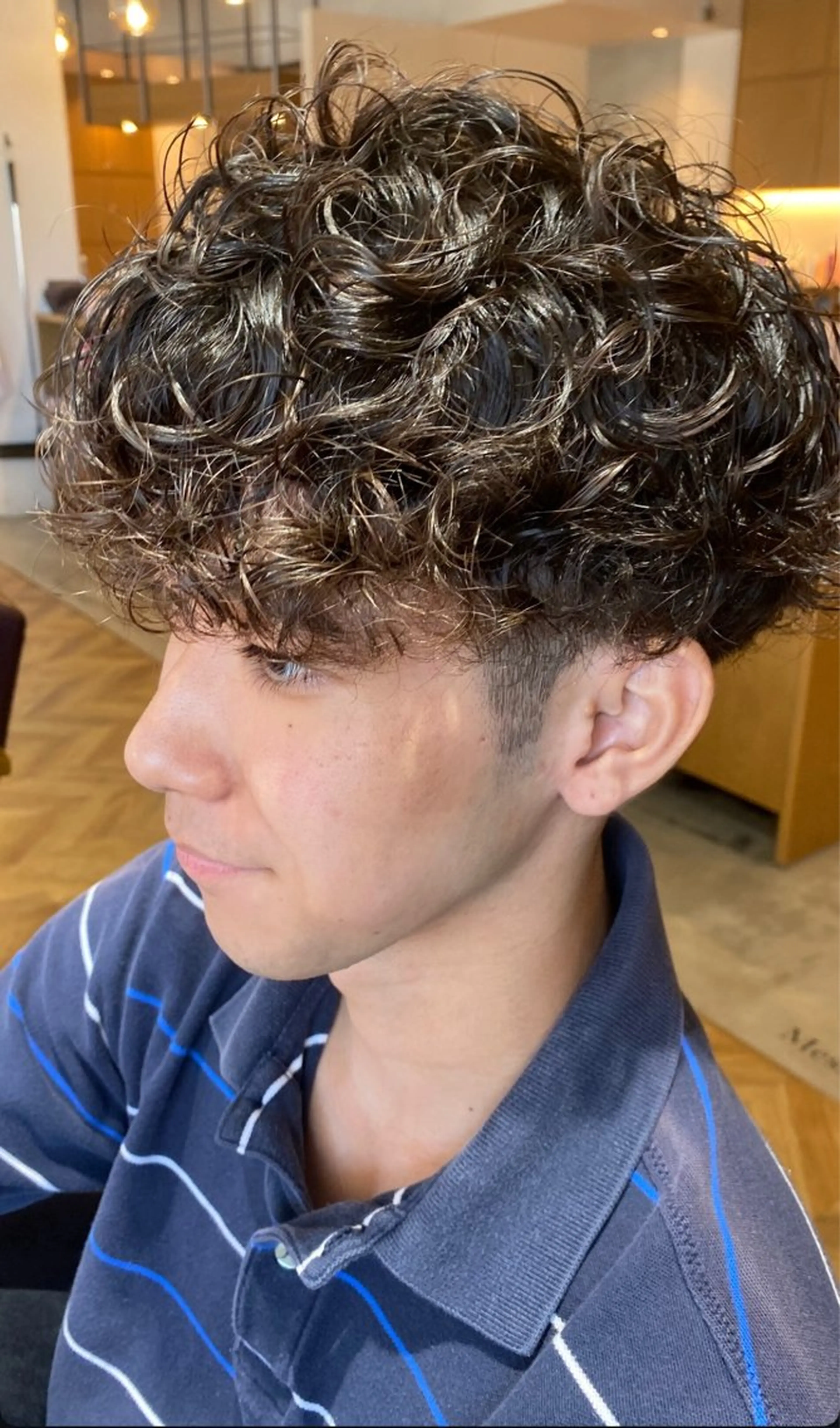 ショート メンズ メンズパーマ プードルパーマ プードルパーマ 上原 心のヘアスタイル