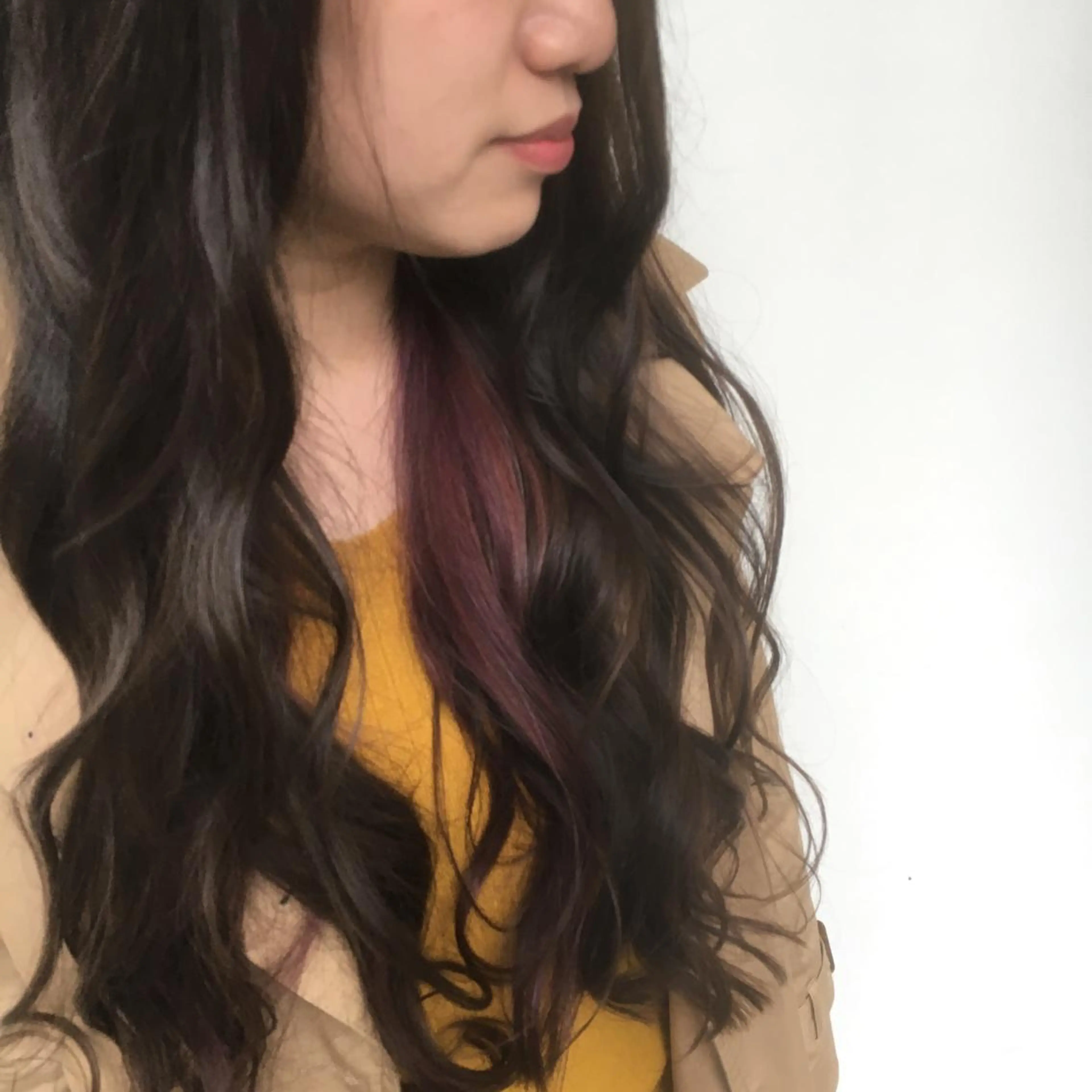 ロング カラー ブリーチ グレージュ バイオレットカラー 東條 克義のヘアスタイル