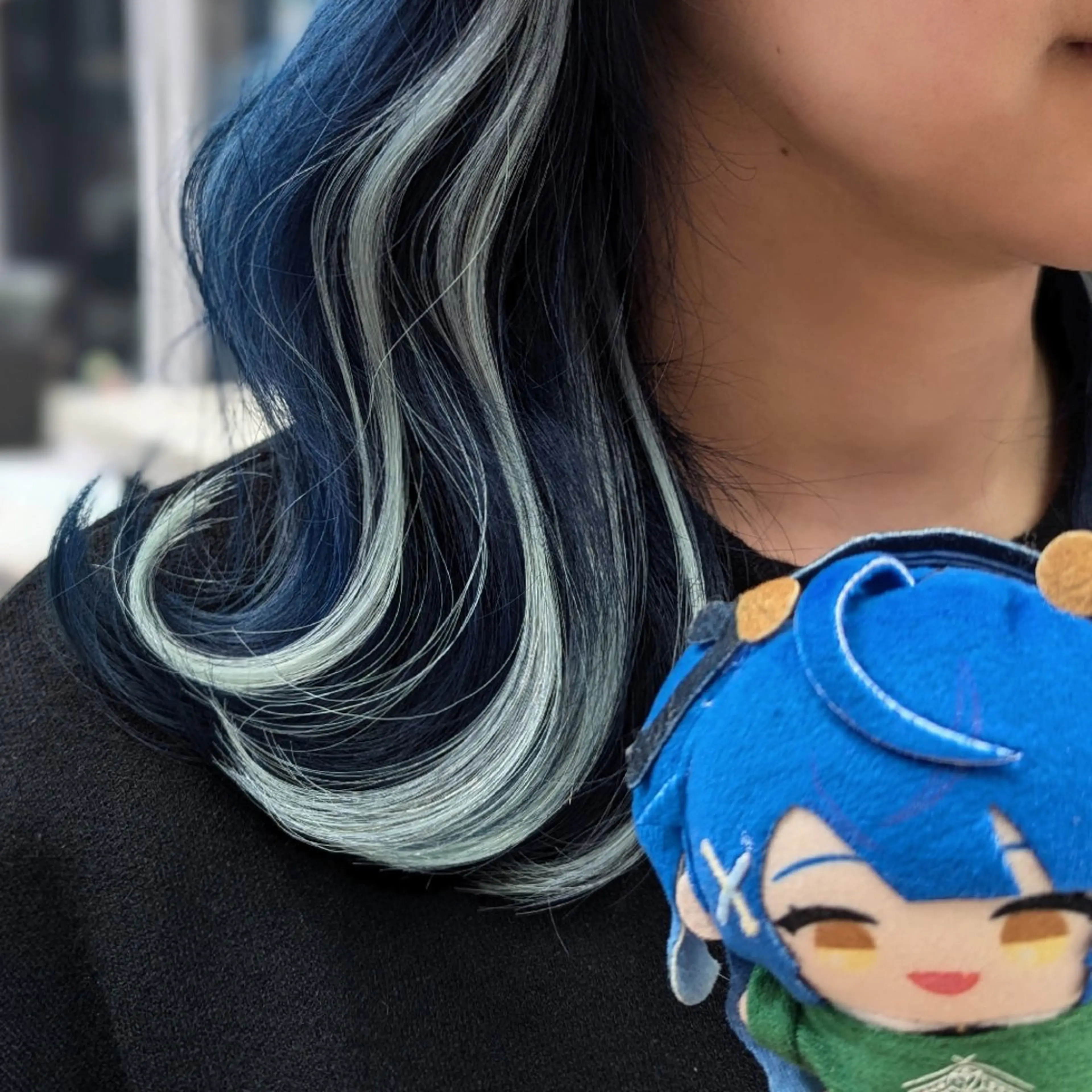 カラー ロング ブリーチ ダブルカラー エクステ 推しカラー🦉にじさ んじカラー🌈🕒✨のヘアスタイル