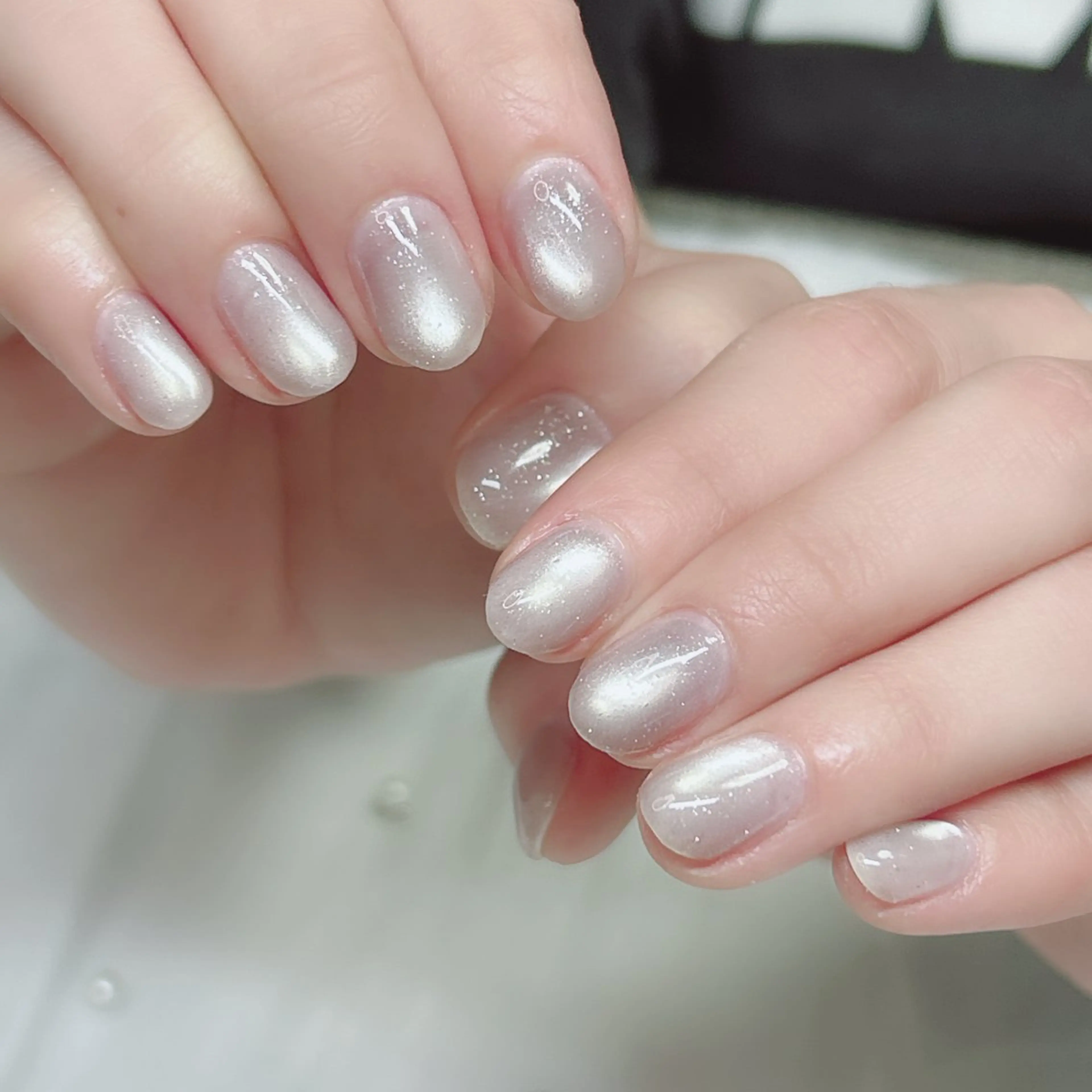 ネイル オーロラネイル ミラーネイル オフィスネイル ワンカラーネイル シンプルネイル ハンドネイル Cute Tips nailのネイルデザイン