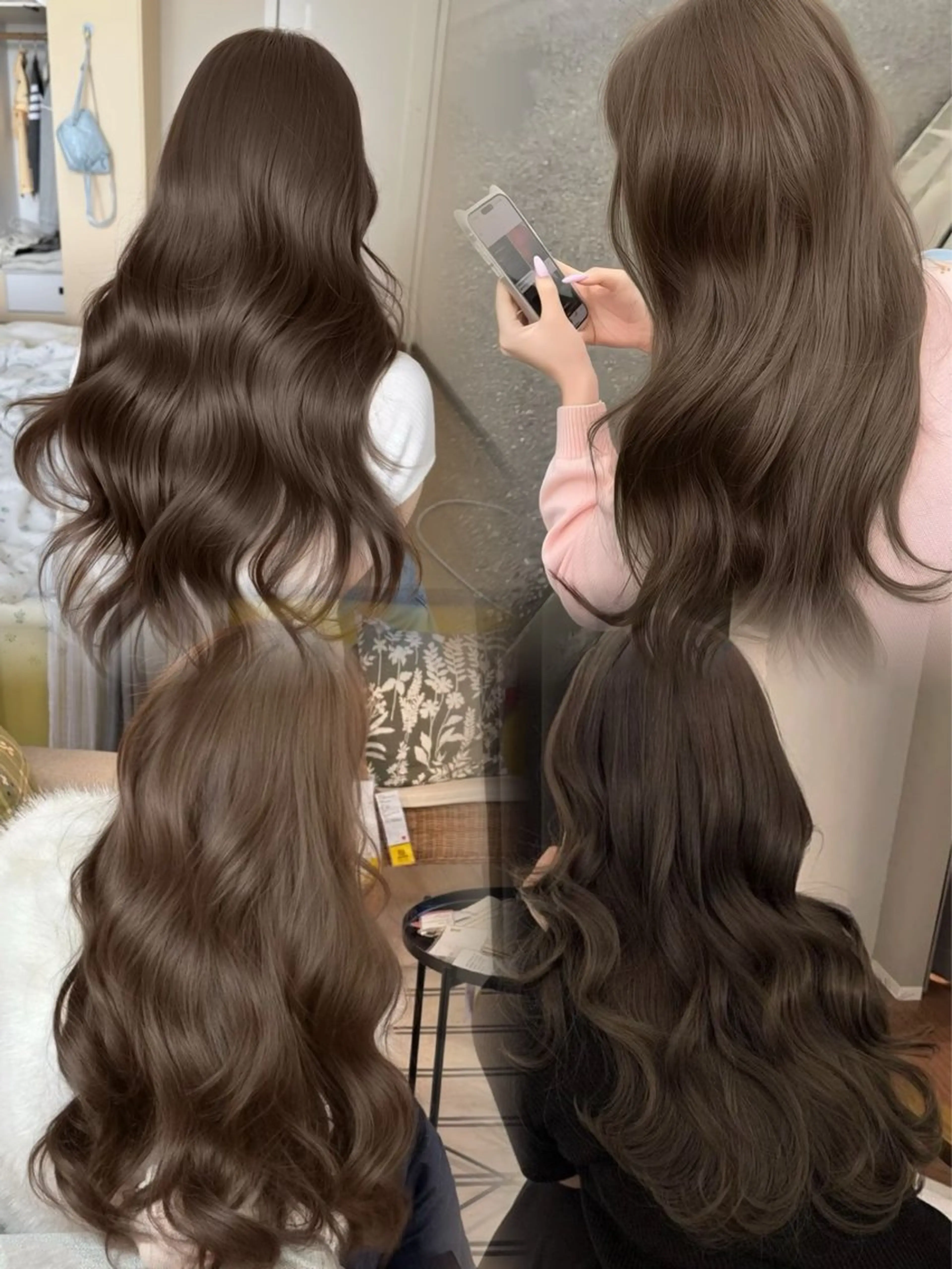 ロング カラー ベージュカラー ブリーチ グレージュ ブリーチなしカラー 髪質改善 カット ヘアカラー トリートメント 原宿/ワンホンヘア SAAYA🖤のヘアスタイル