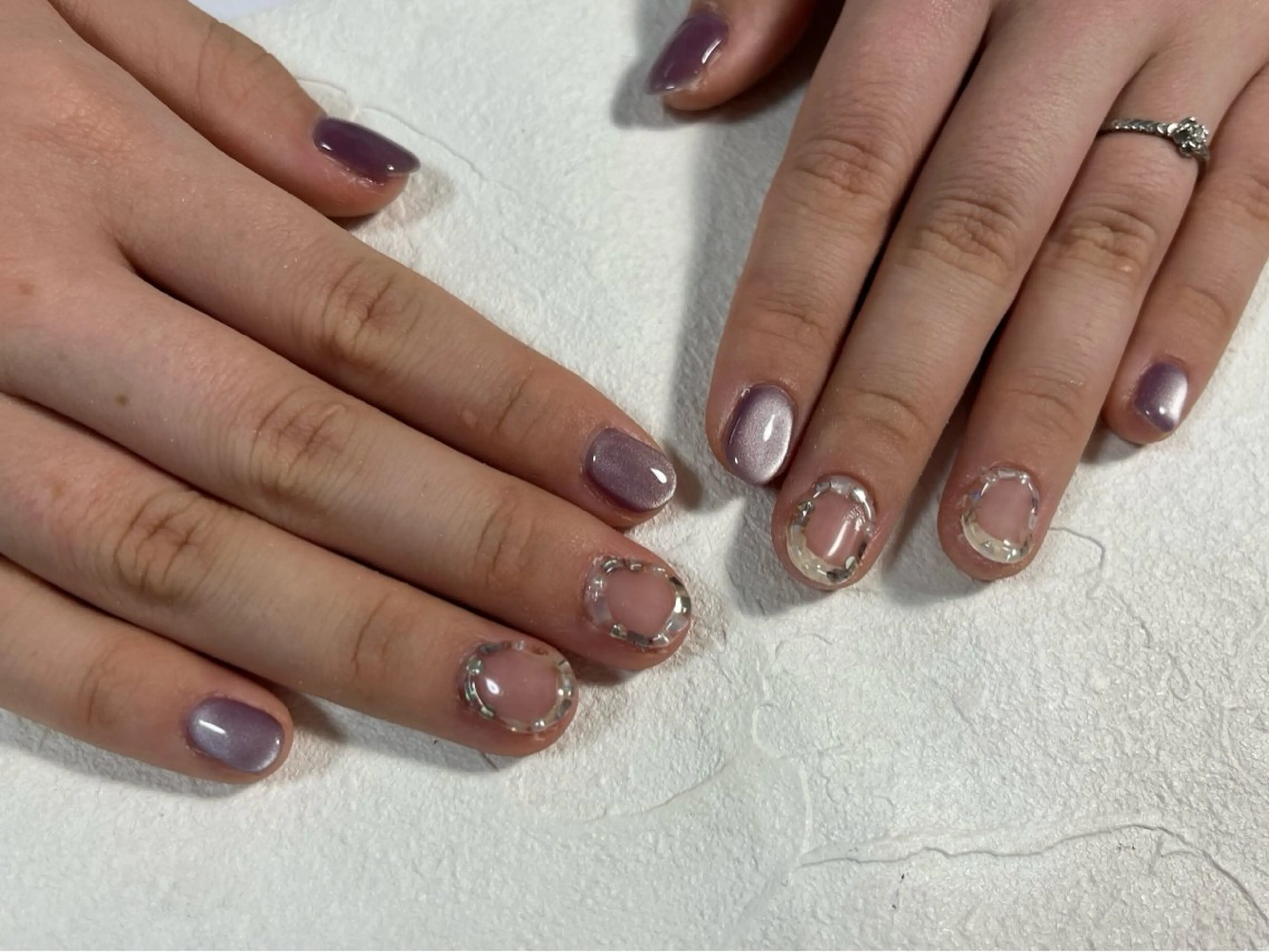 ネイル オーロラネイル フットネイル フレンチネイル ジェルネイル 韓国ネイル ハンドネイル kiki nail たまプラーザのネイルデザイン