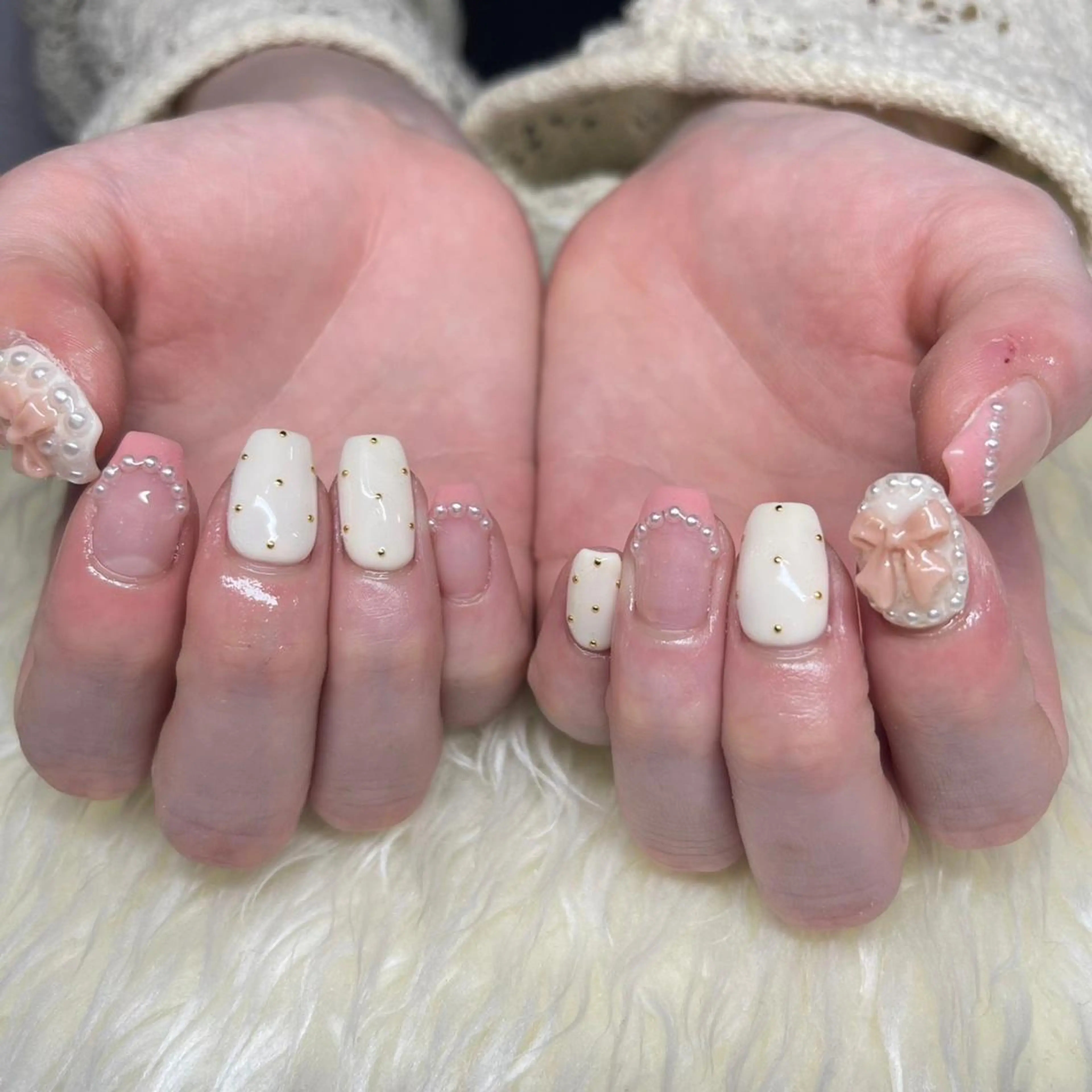 ネイル フレンチネイル ジェルネイル 韓国ネイル マグネットネイル 持ち込み ハンドネイル Nail&eye Belire 新宿のネイルデザイン