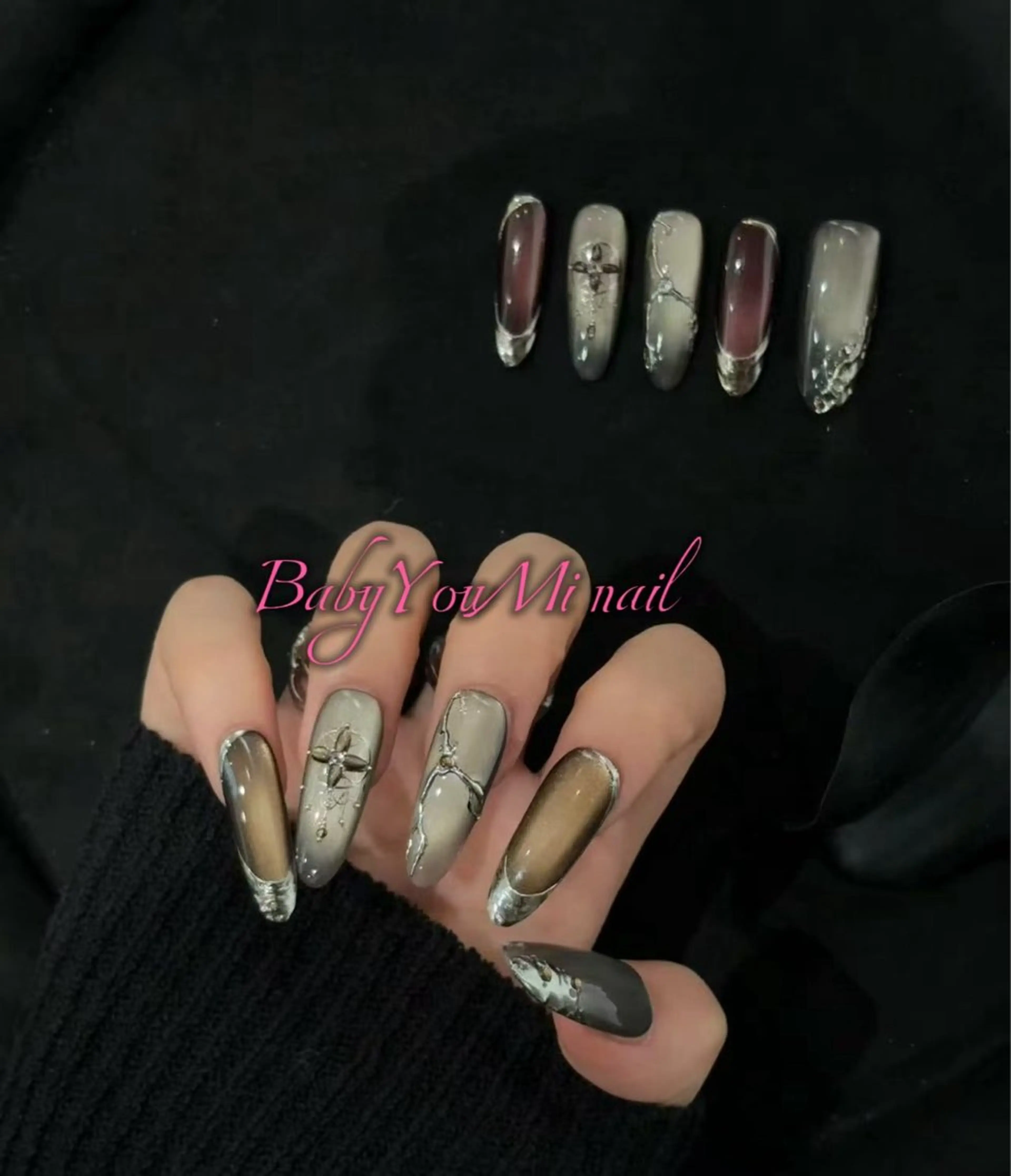 ネイル オーロラネイル 成人式 フットネイル フレンチネイル ジェルネイル ハンドネイル Oomiya 服部のネイルデザイン