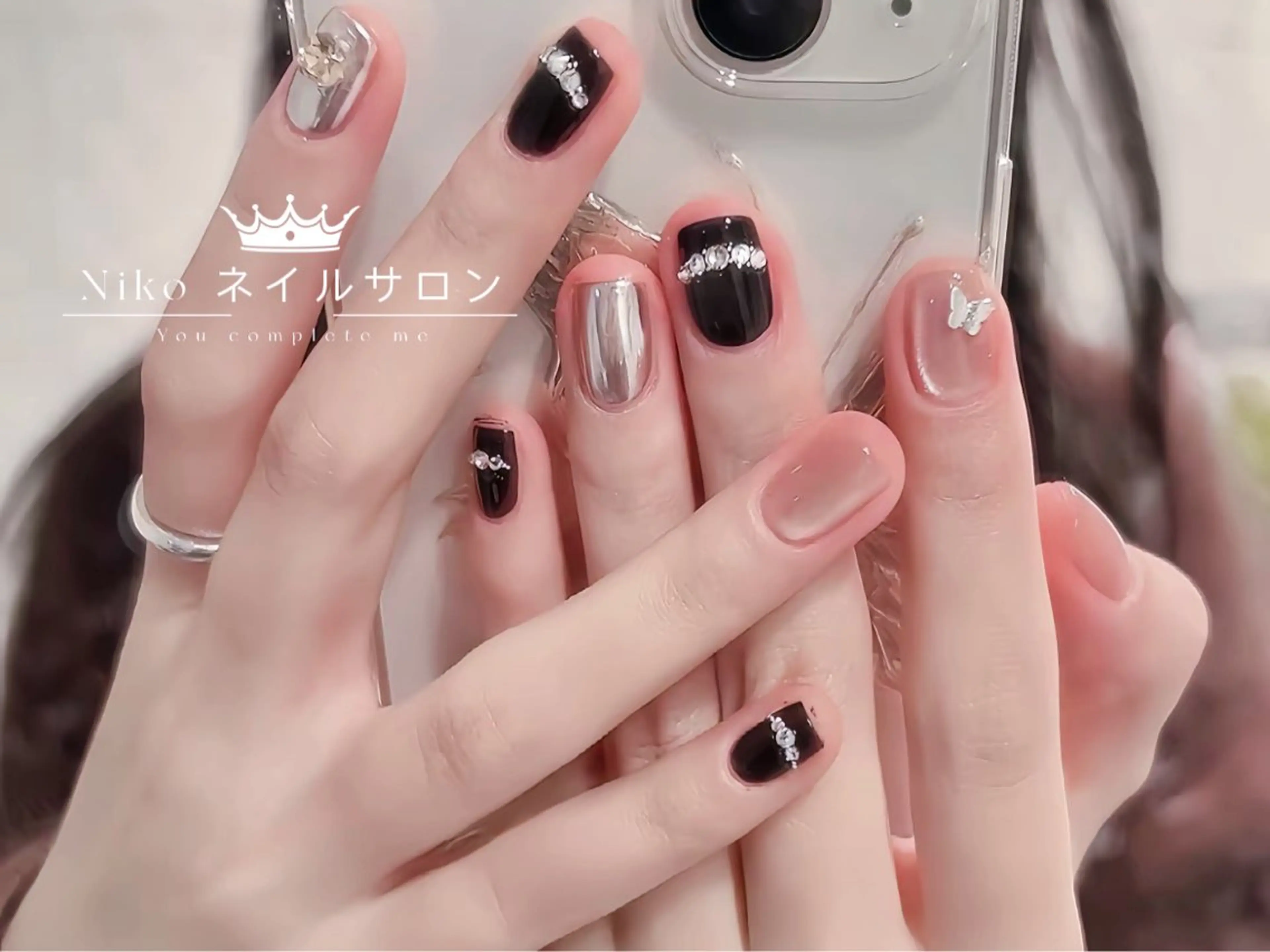 ネイル 長さ出し フットネイル ジェルネイル 韓国ネイル マグネットネイル Nikoネイルサロン 高田馬場店のネイルデザイン