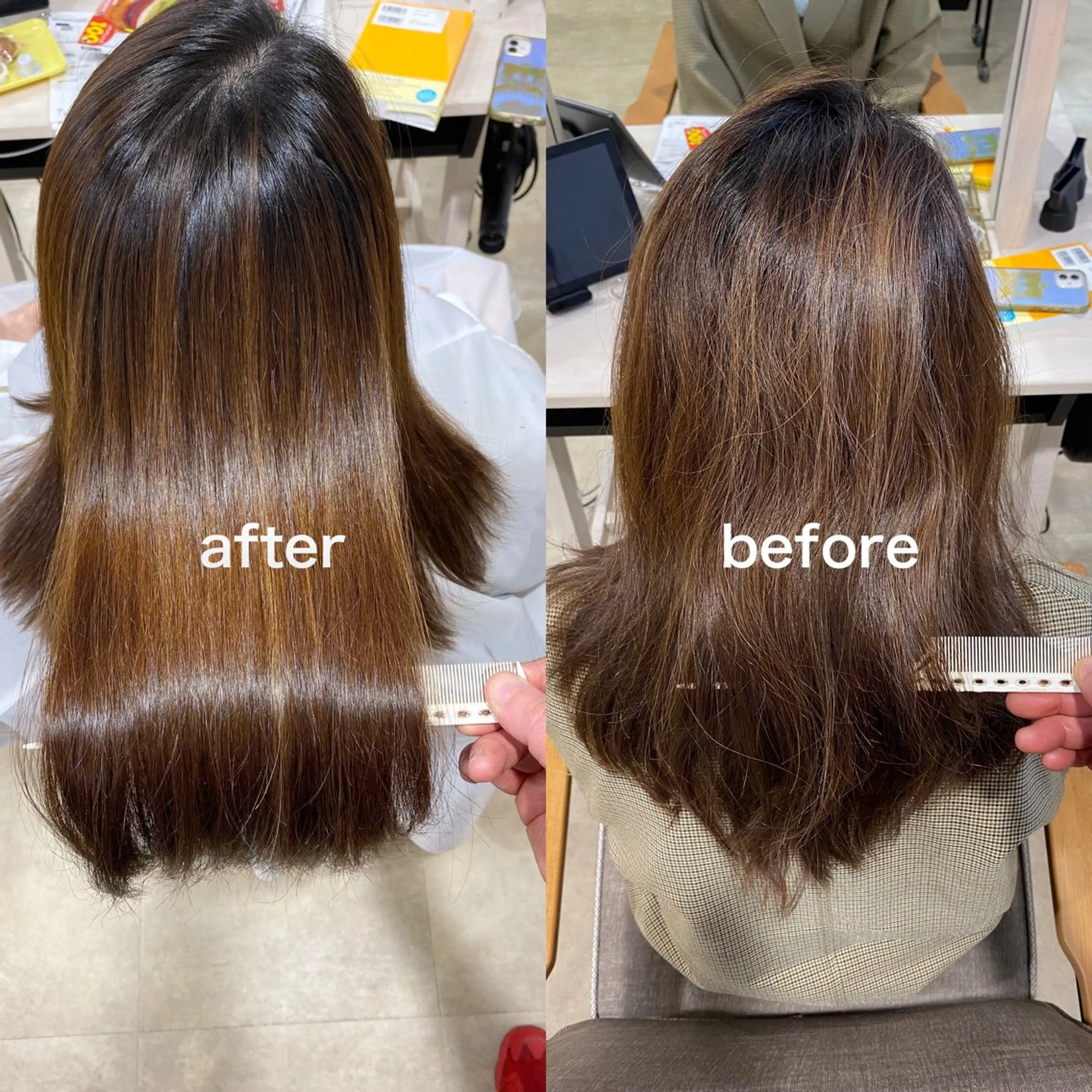 ロング パーマ カット 縮毛矯正 饒平名 知也のヘアスタイル