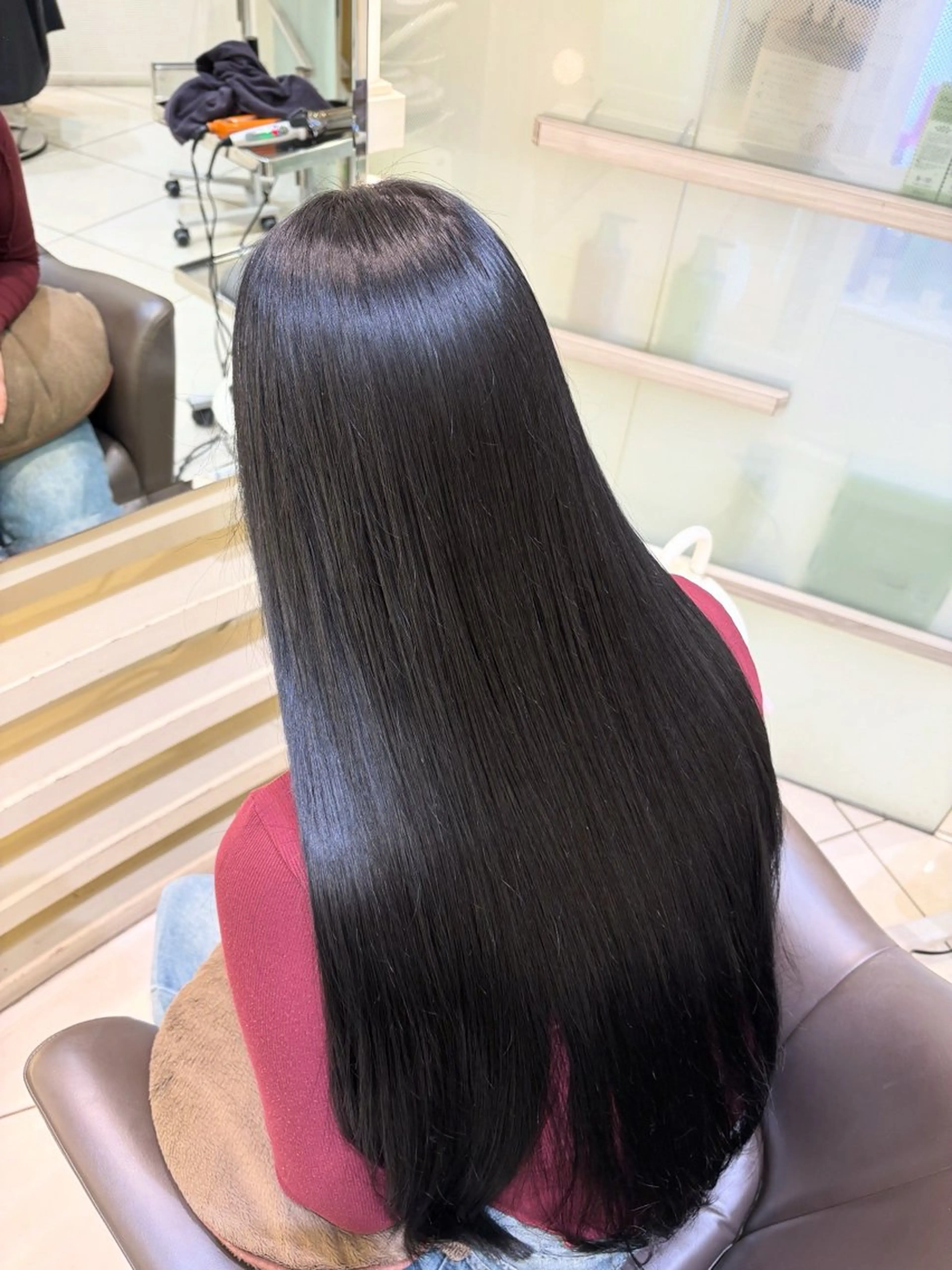 ロング パーマ 縮毛矯正 レイヤーボブ/ 縮毛矯正/チホリのヘアスタイル