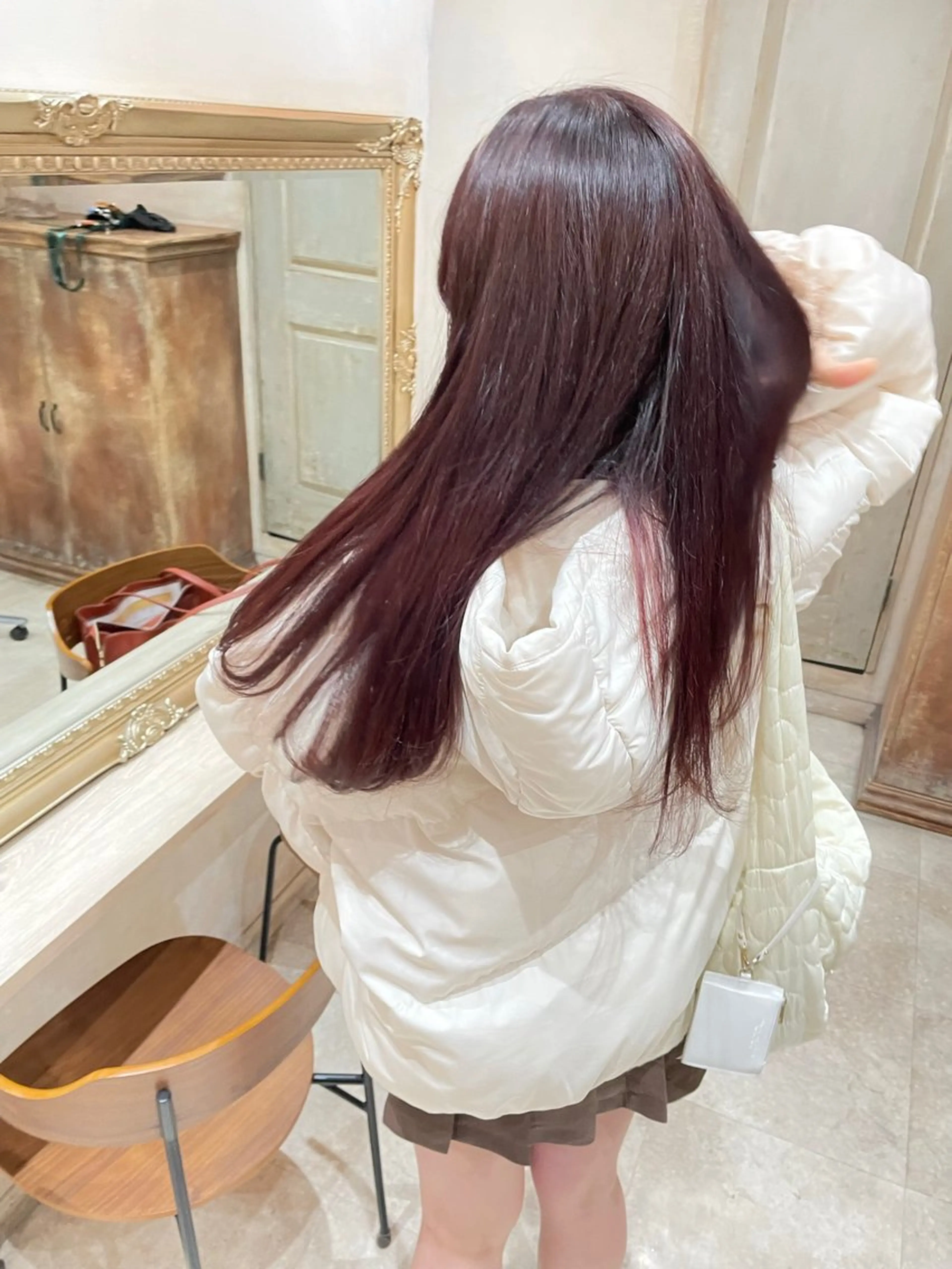 ロング ピンクブラウン カラー✨縮毛矯正✨ ハギワラケンタのヘアスタイル