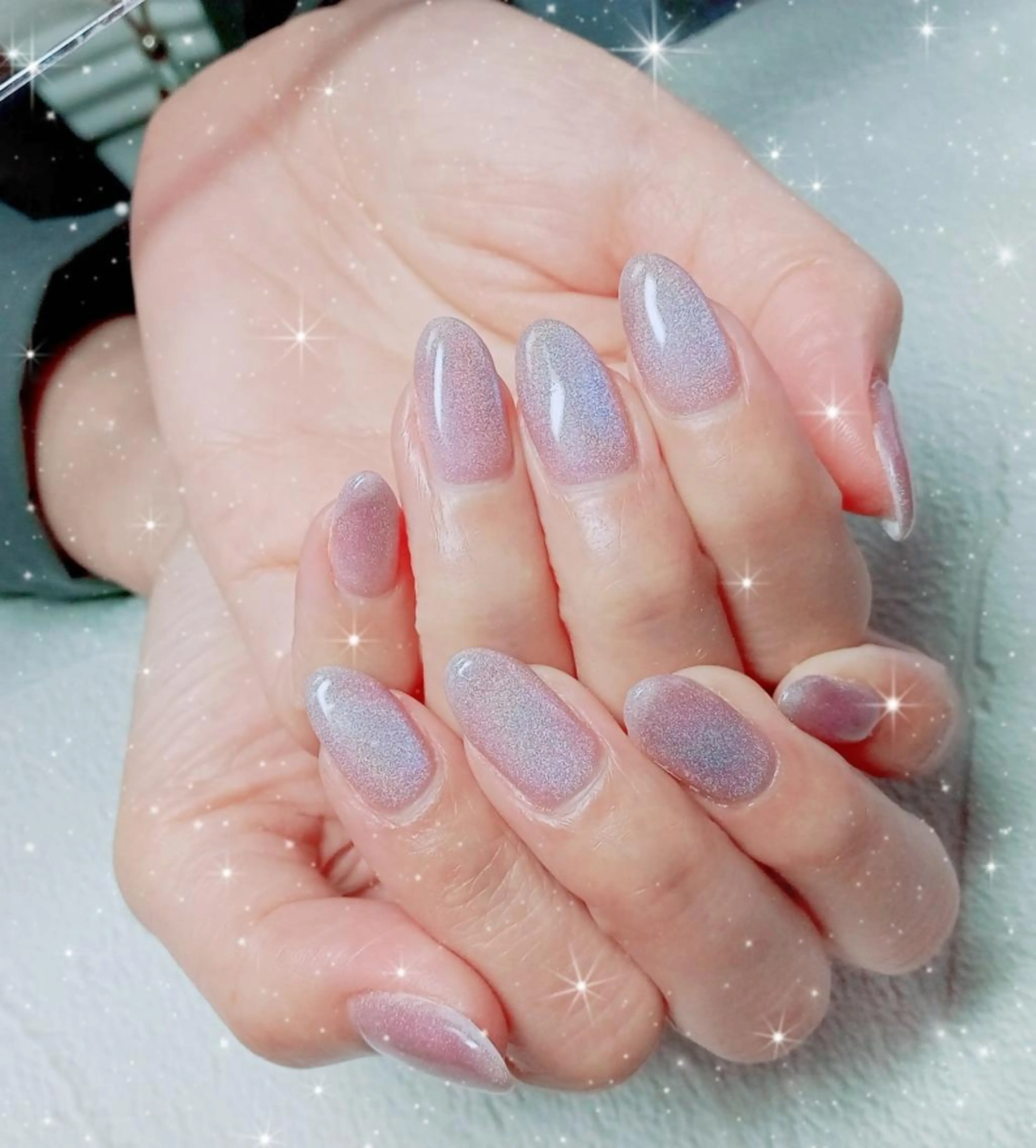 ネイル マグネットネイル パープル ハンドネイル flure de neige yukiのネイルデザイン