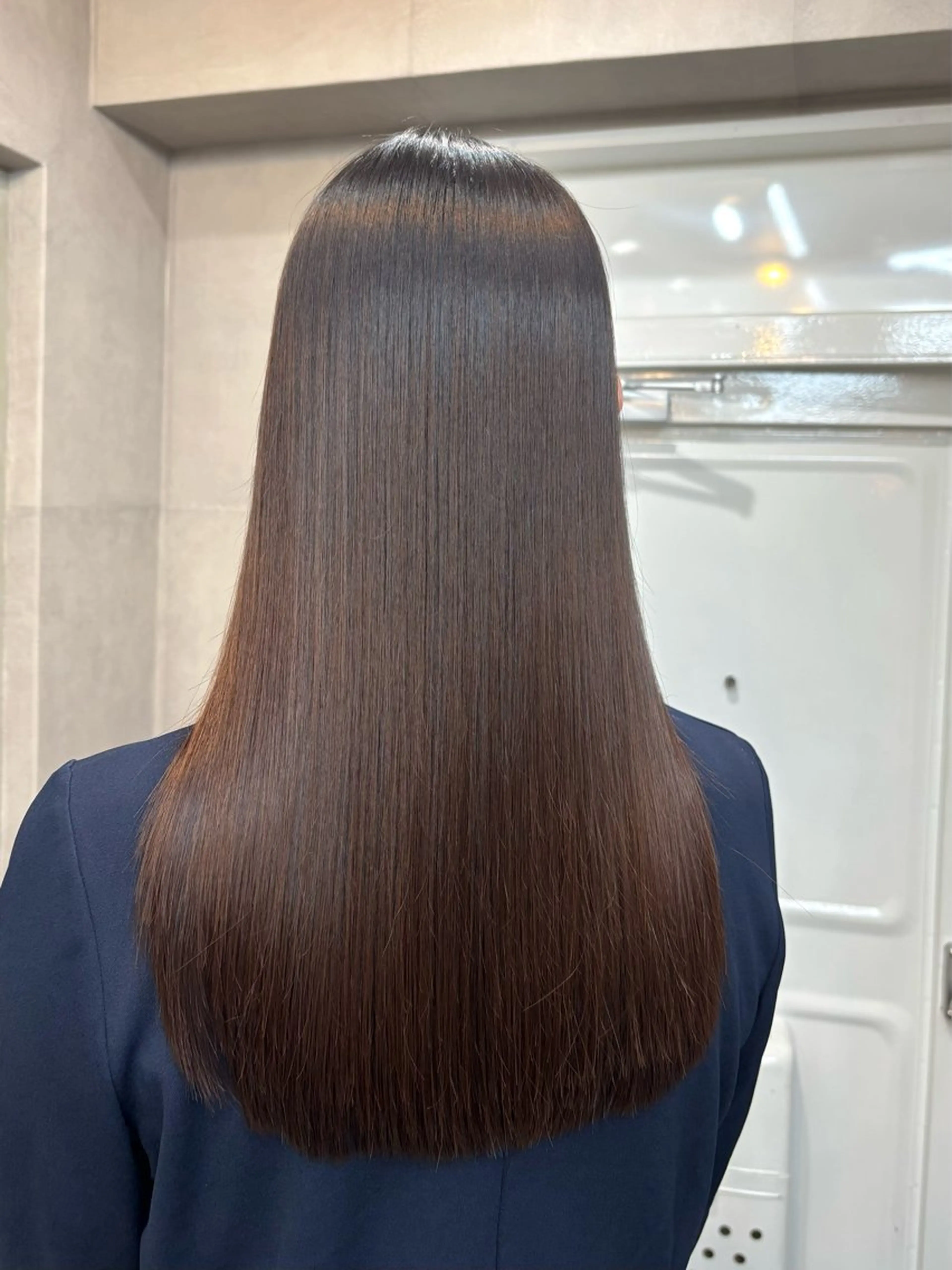 ミディアム 髪質改善 縮毛矯正 カット 縮毛矯正 トリートメント 髪質改善ストレート/ ブリーチ／渋谷　福田のヘアスタイル