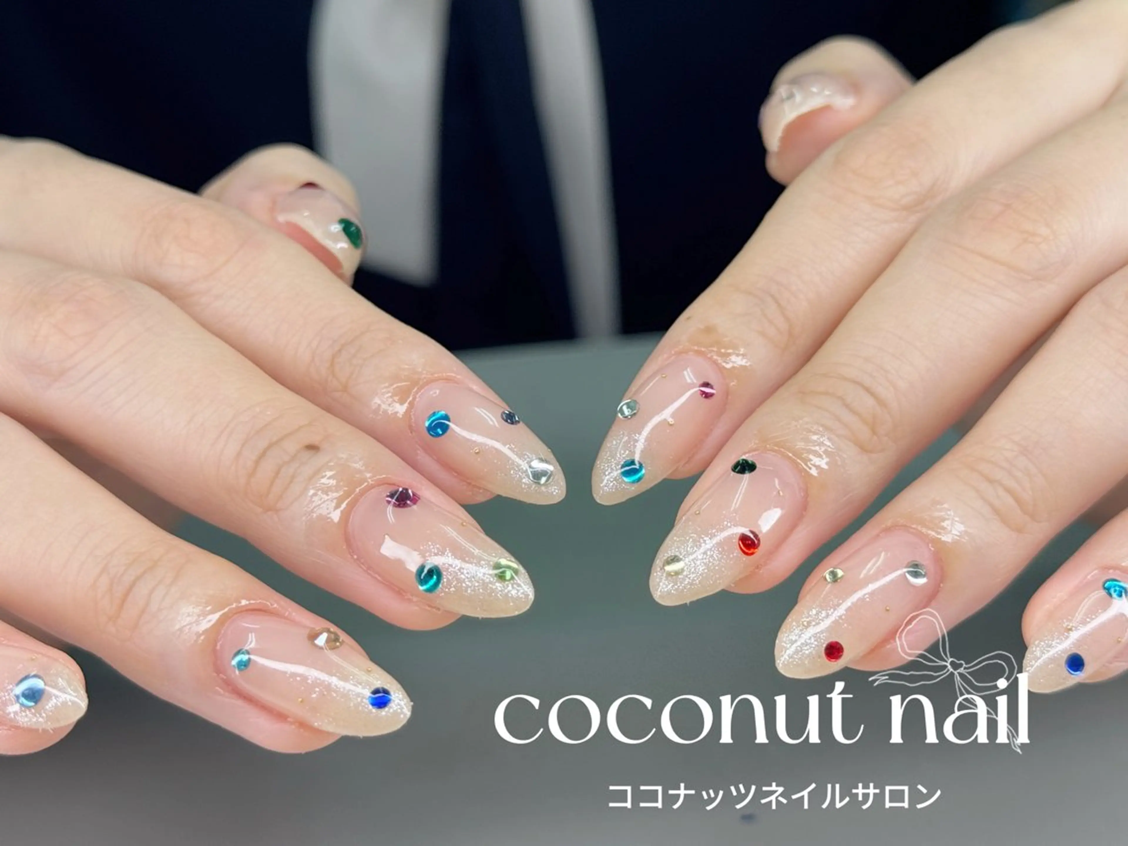 ネイル べっ甲ネイル フレンチネイル キラキラネイル マグネットネイル 大理石ネイル(マーブル) ハンドネイル 神田 ココナッツのネイルデザイン