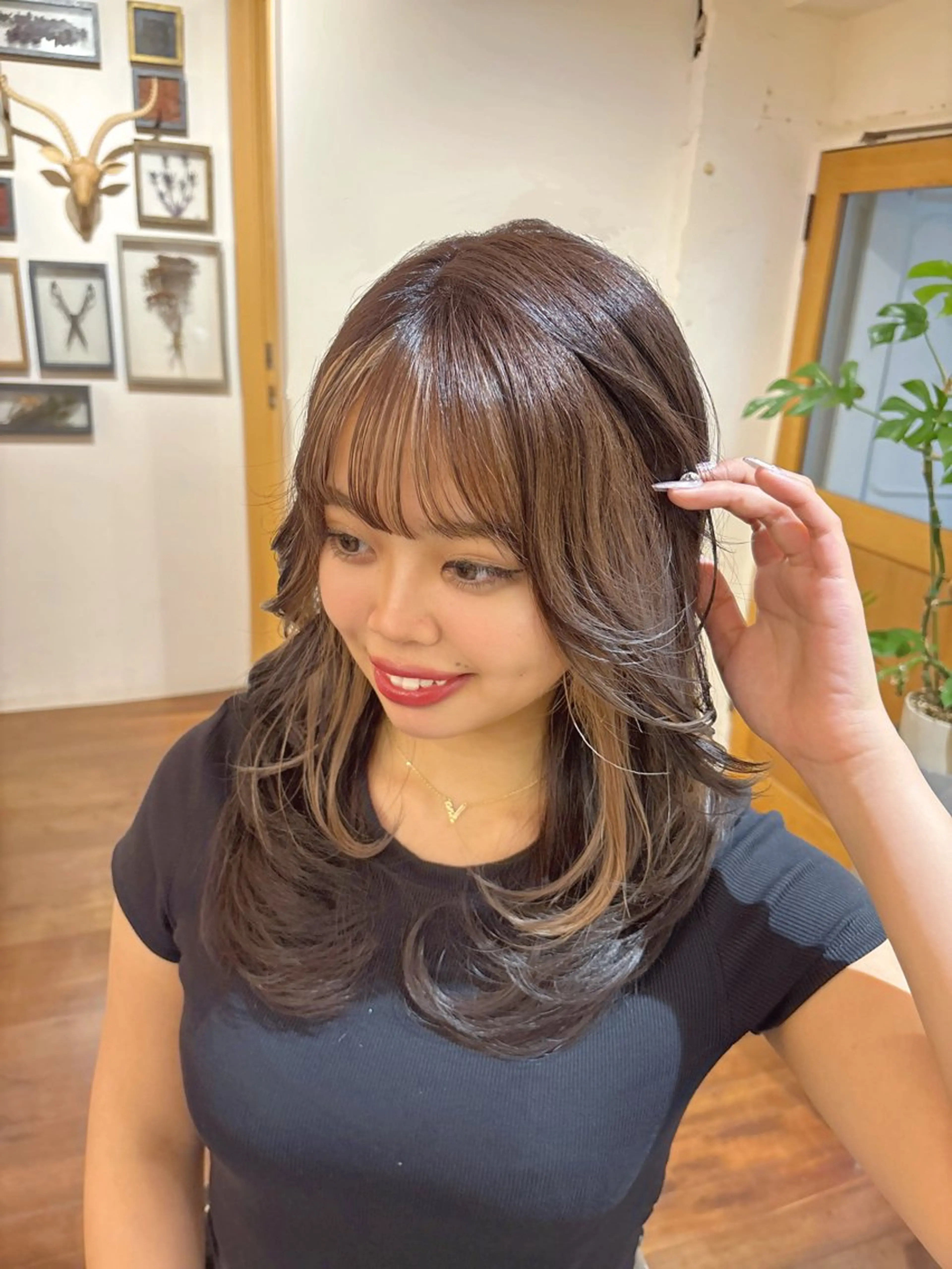 🌟minimo価格🌟艶カラー🎶＋カット(顔周り･前髪のみ可)🧚‍♀️【★2STEPトリートメントサービス★】の写真