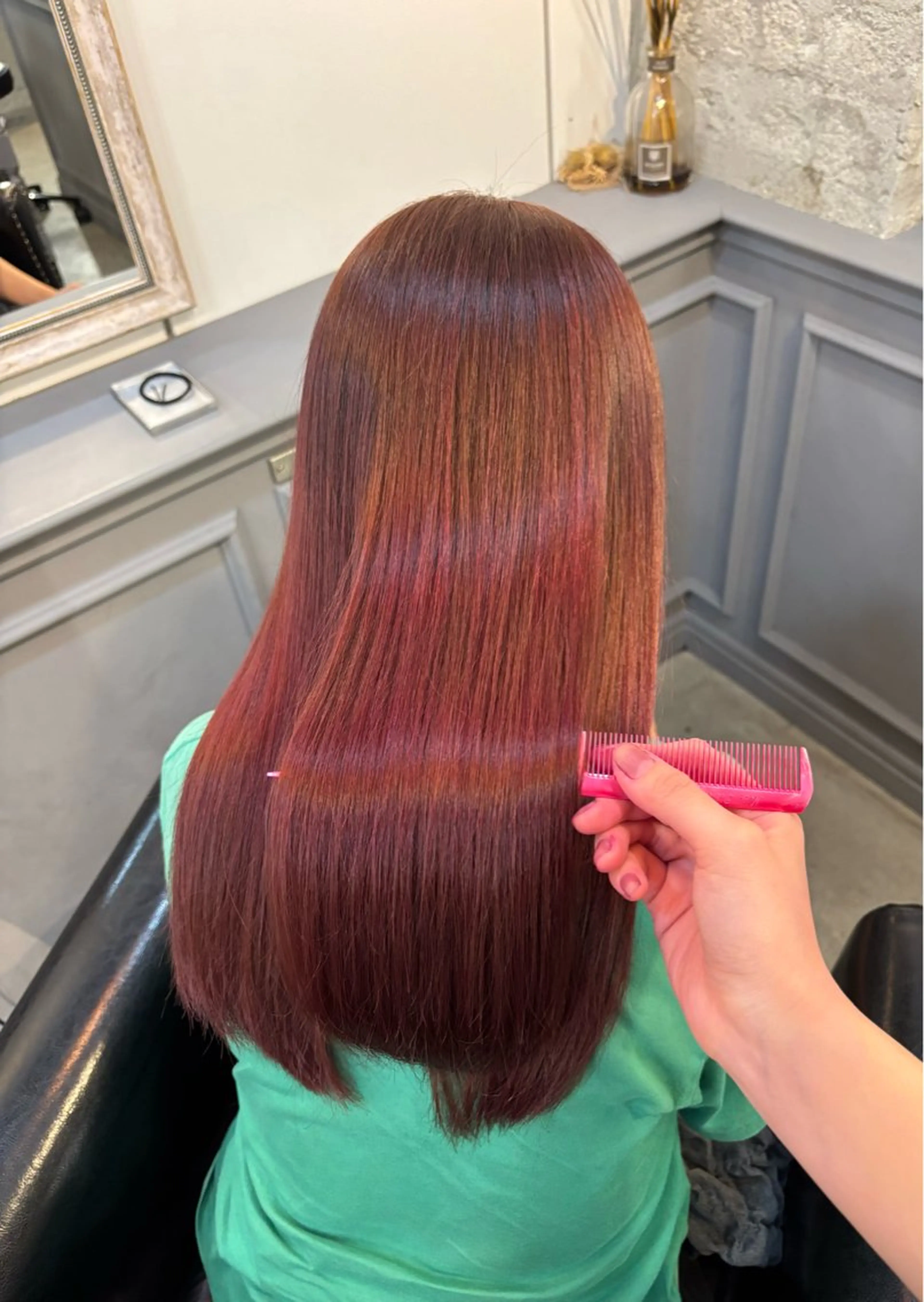 ロング カラー ブリーチ ダブルカラー ブリーチなしカラー 関口 玲那のヘアスタイル
