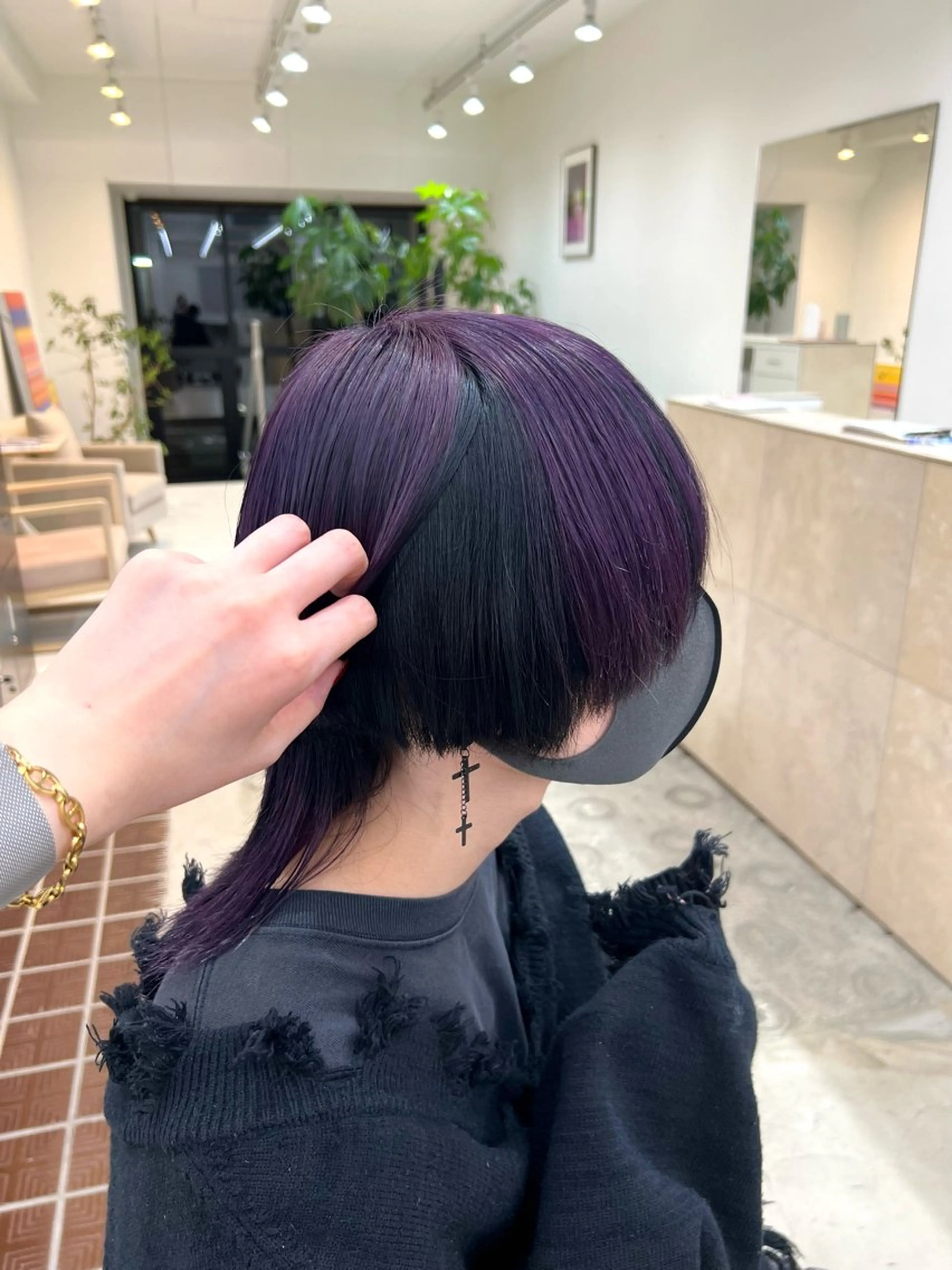 ミディアム カラー インナーカラー ヘアカラー ブリーチカラー🦋‪ 田中さくらのヘアスタイル
