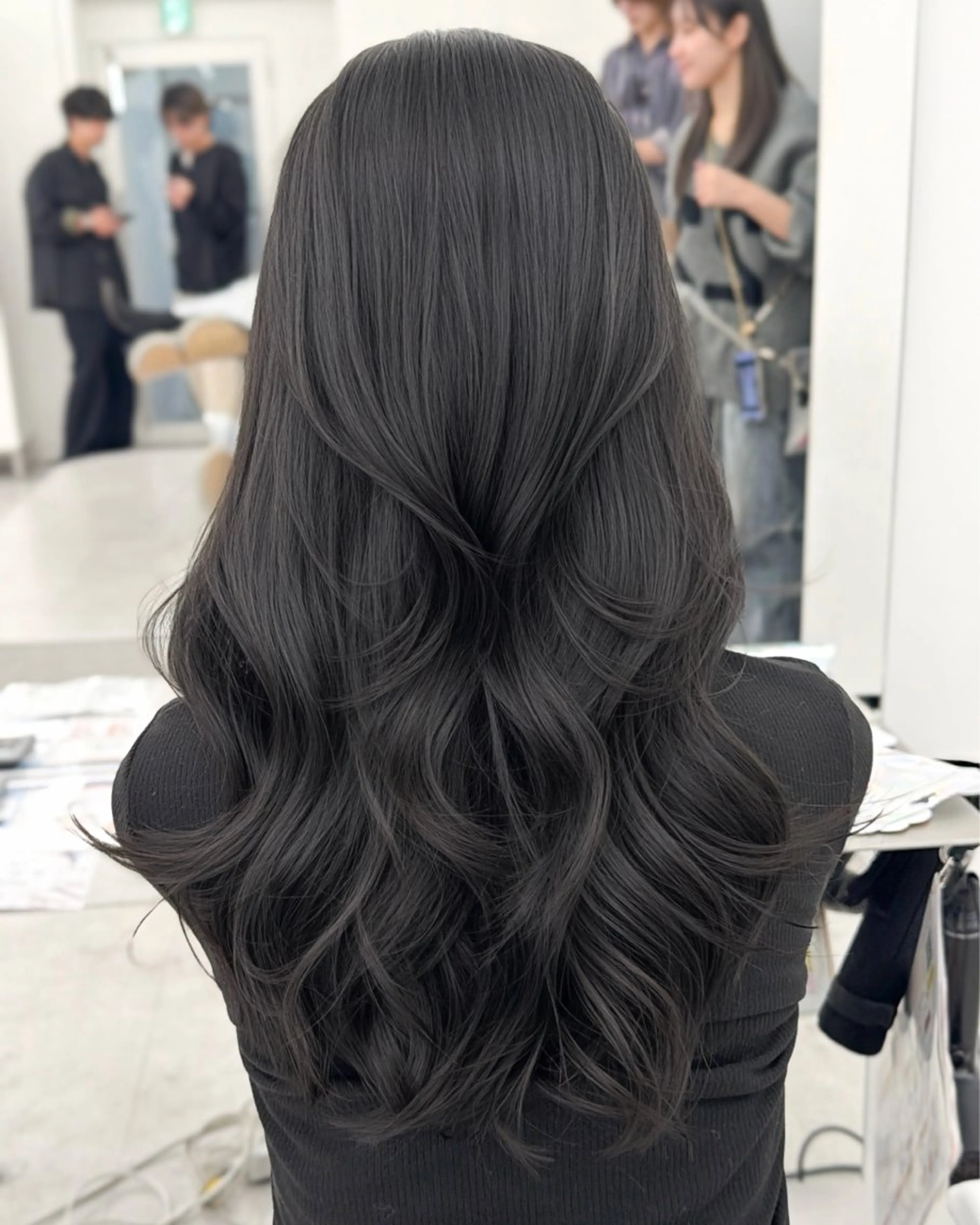 ロング カラー カット ヘアカラー トリートメント 韓国ヘア　紗希 🦋のヘアスタイル