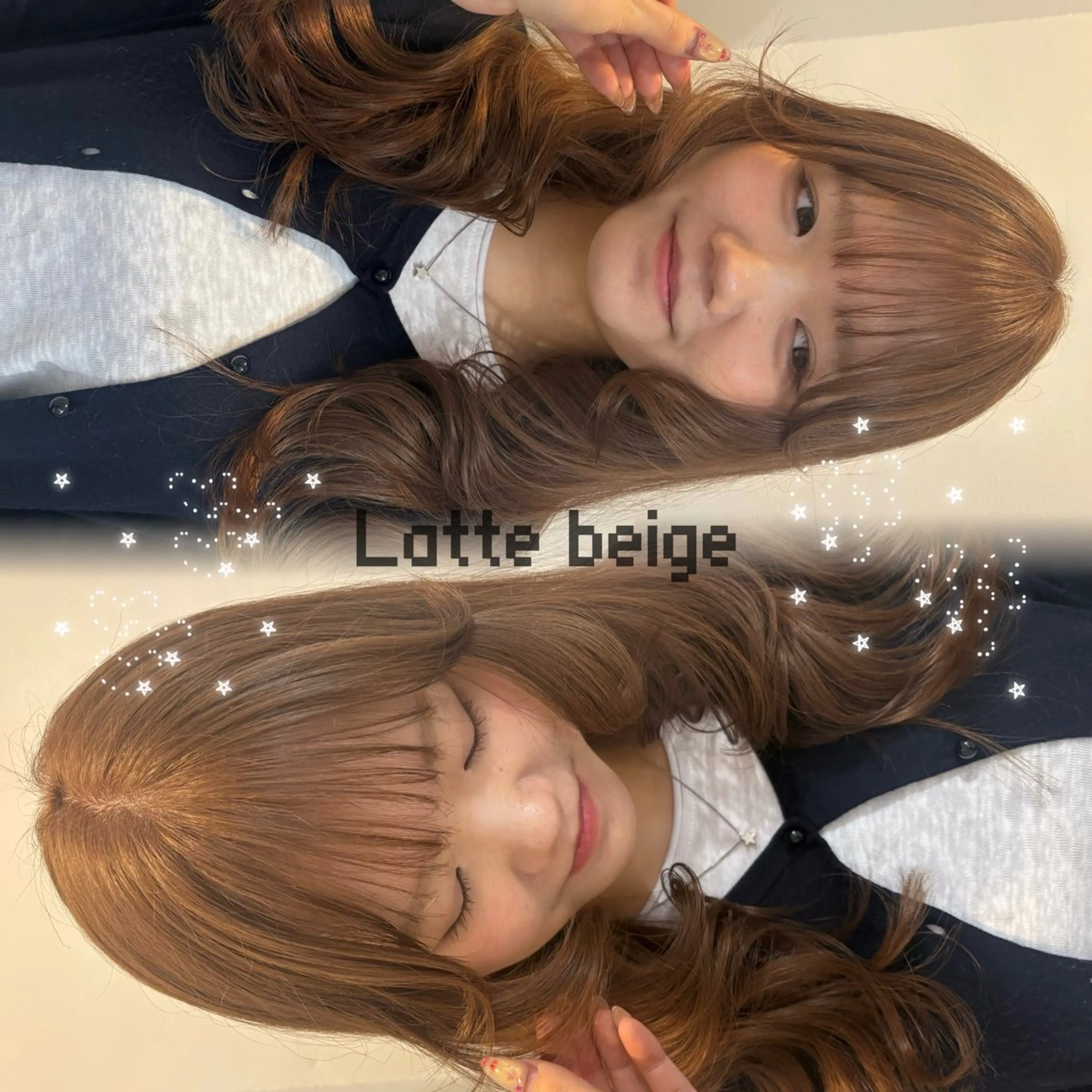 セミロング カラー ベージュカラー ラテベージュ カット ヘアカラー トリートメント kanami/ 中崎町美容室のヘアスタイル