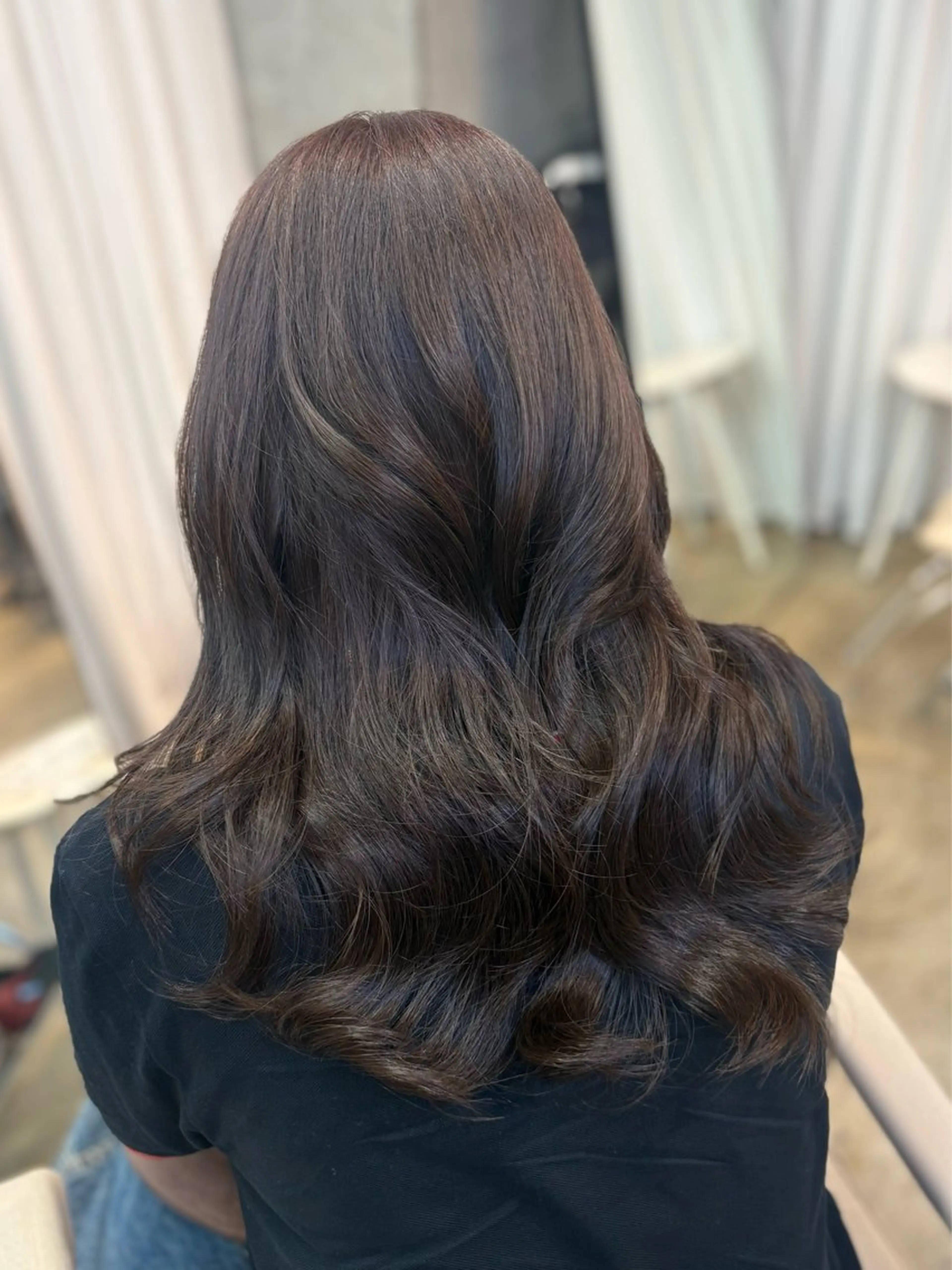 セミロング ヘアカラー 透明感カラー/赤み消 しカラー/もものヘアスタイル