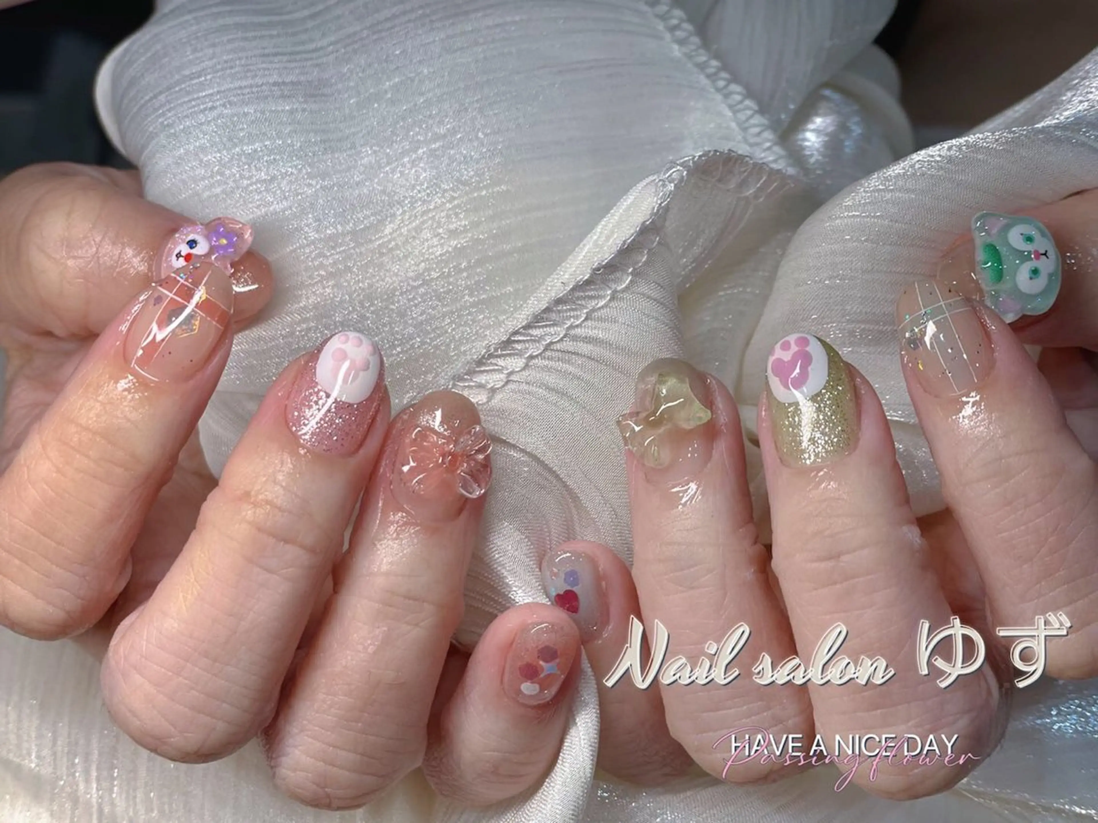 ネイル 長さ出し フットネイル ジェルネイル 韓国ネイル マグネットネイル ゆず- Nail Salonのネイルデザイン