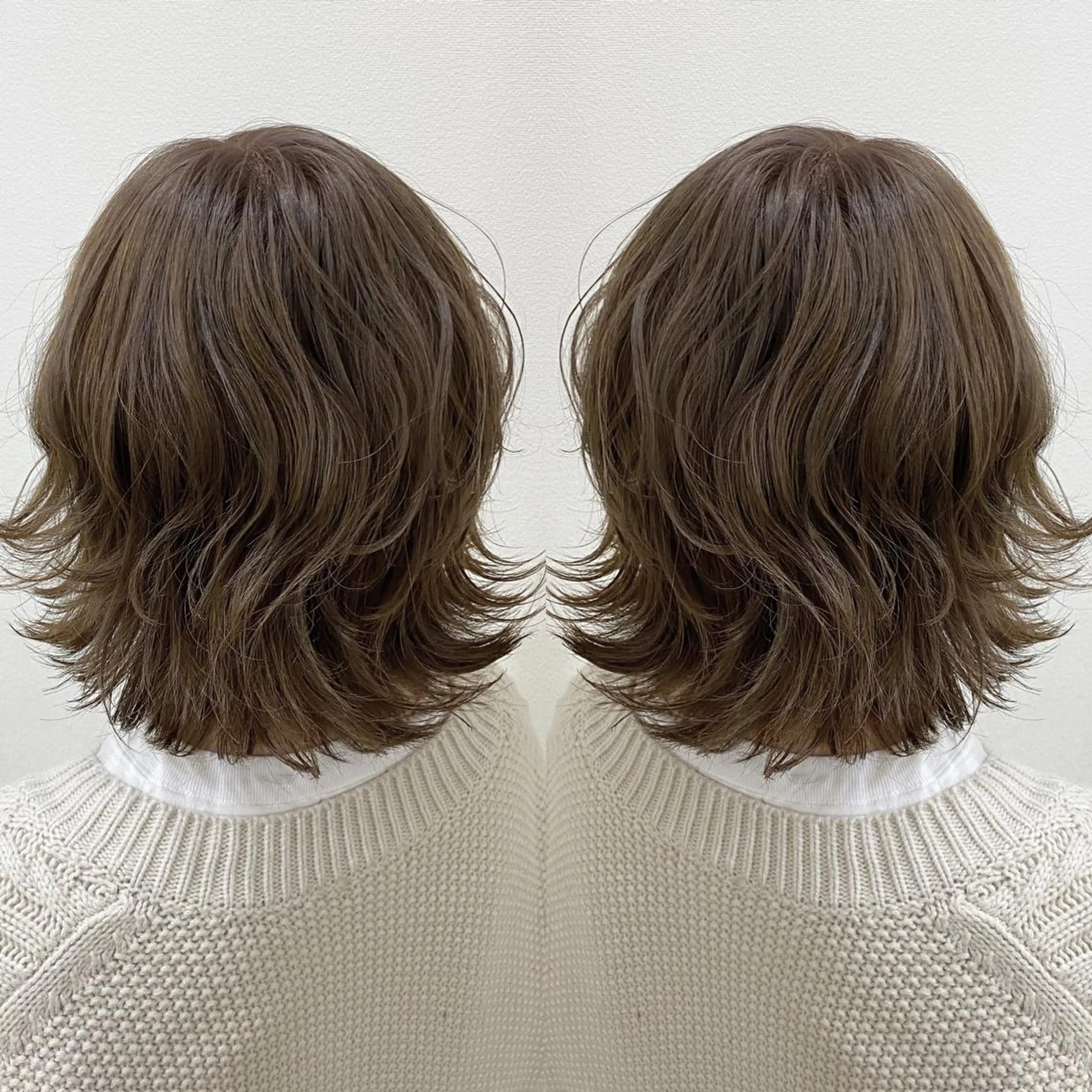 ミディアム カラー ベージュカラー ミルキーベージュ ヘアカラー トリートメント ブリーチ特化 梅田本多翔のヘアスタイル