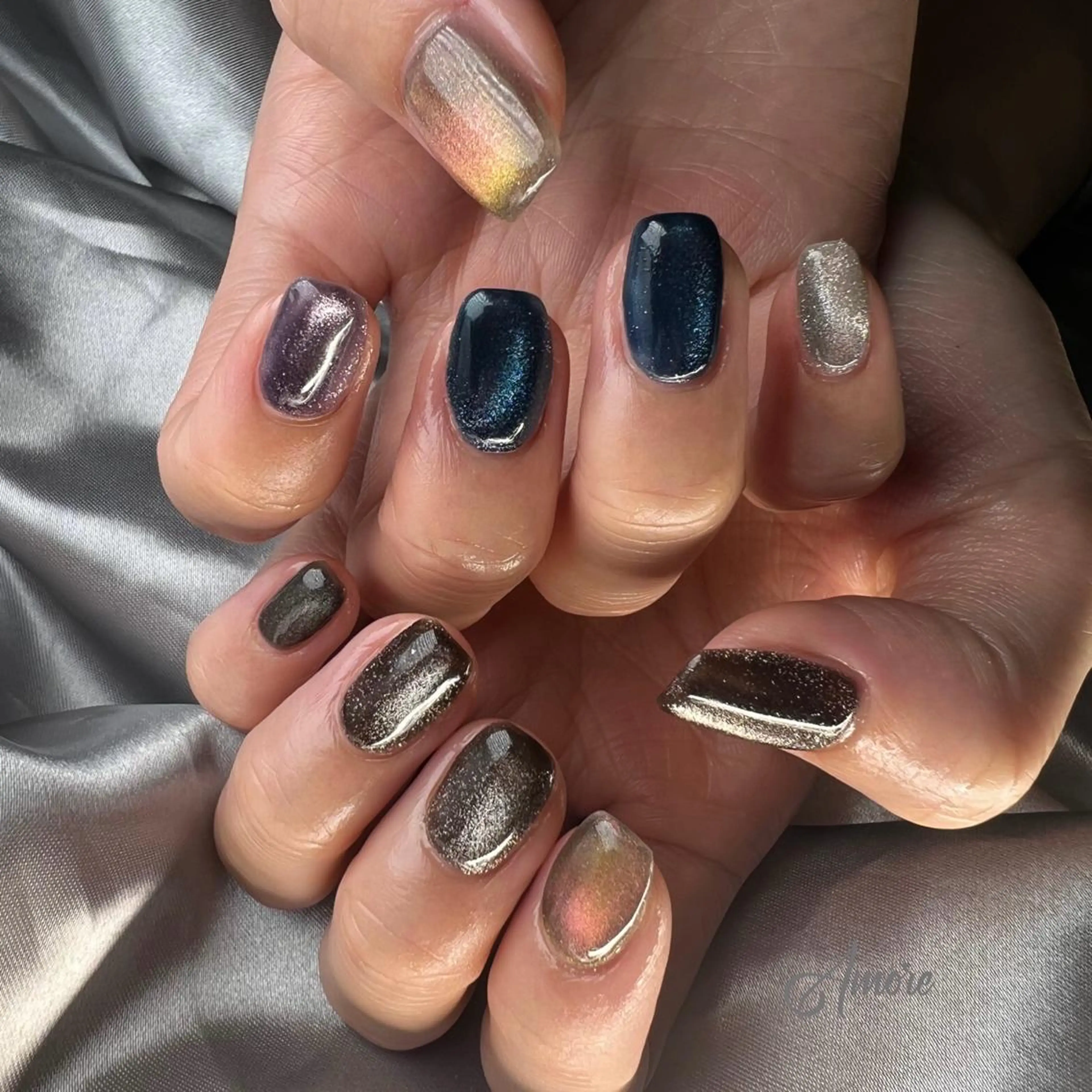 ネイル ジェルネイル ミラーネイル オフィスネイル パラジェル You kyehwaのネイルデザイン