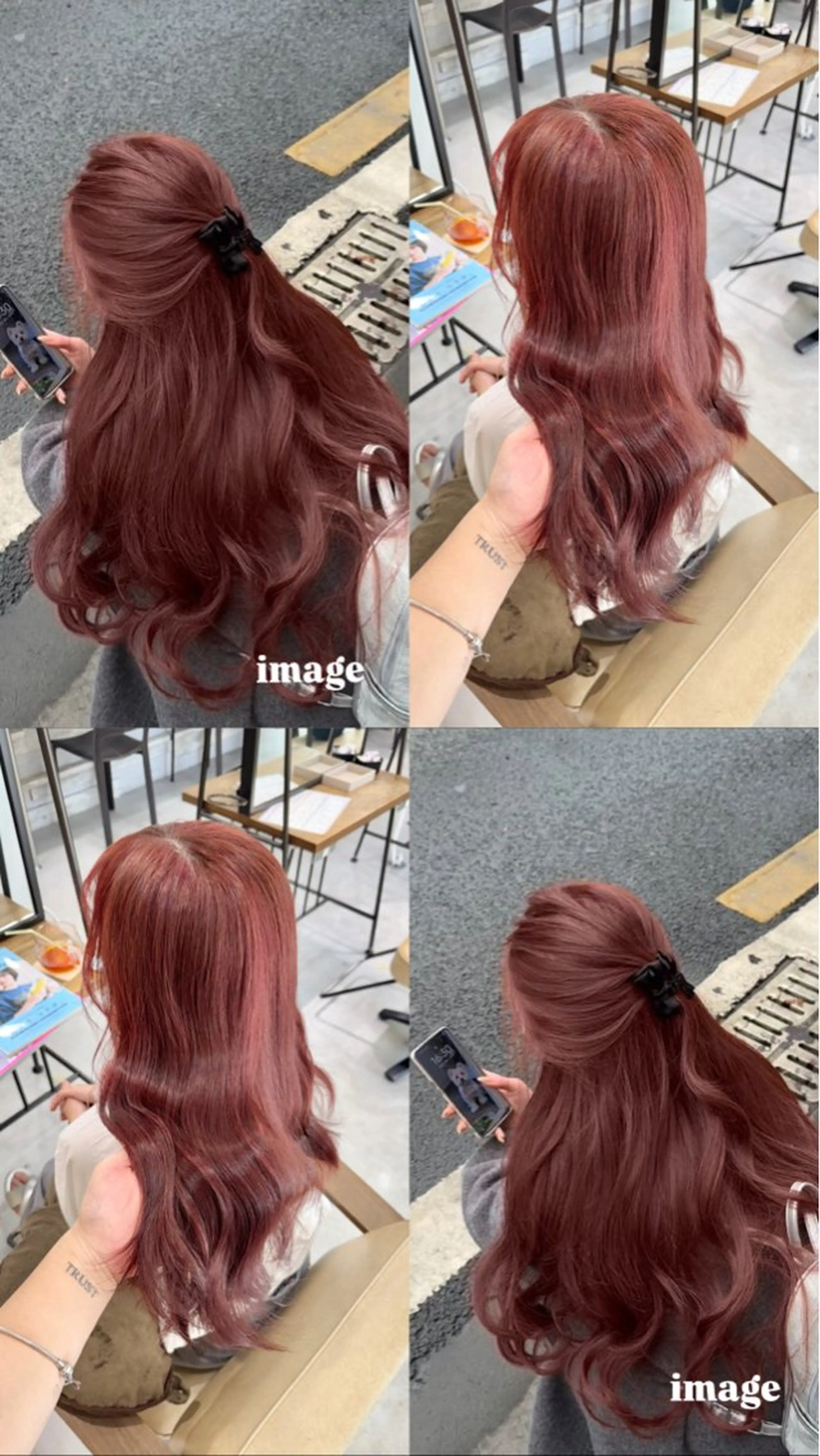 ロング カラー ブリーチ ブリーチなしカラー ピンクカラー ヘアカラー Ouka/Wカラー/ 大人艶カラーのヘアスタイル