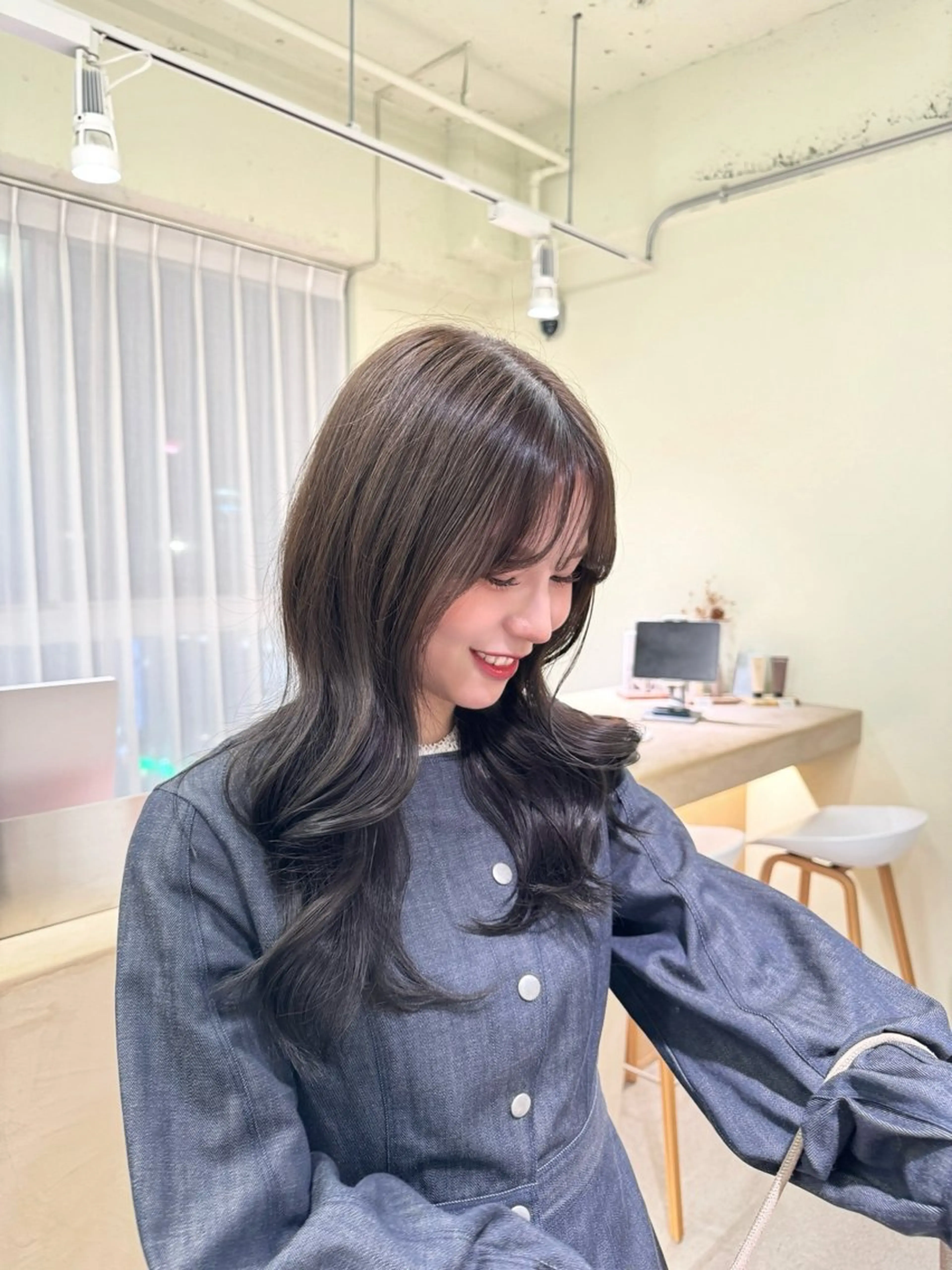 ロング ヘアカラー ulu名古屋栄所属・落合しほ/韓国ヘア/ 髪質改善/縮毛矯正のヘアスタイル