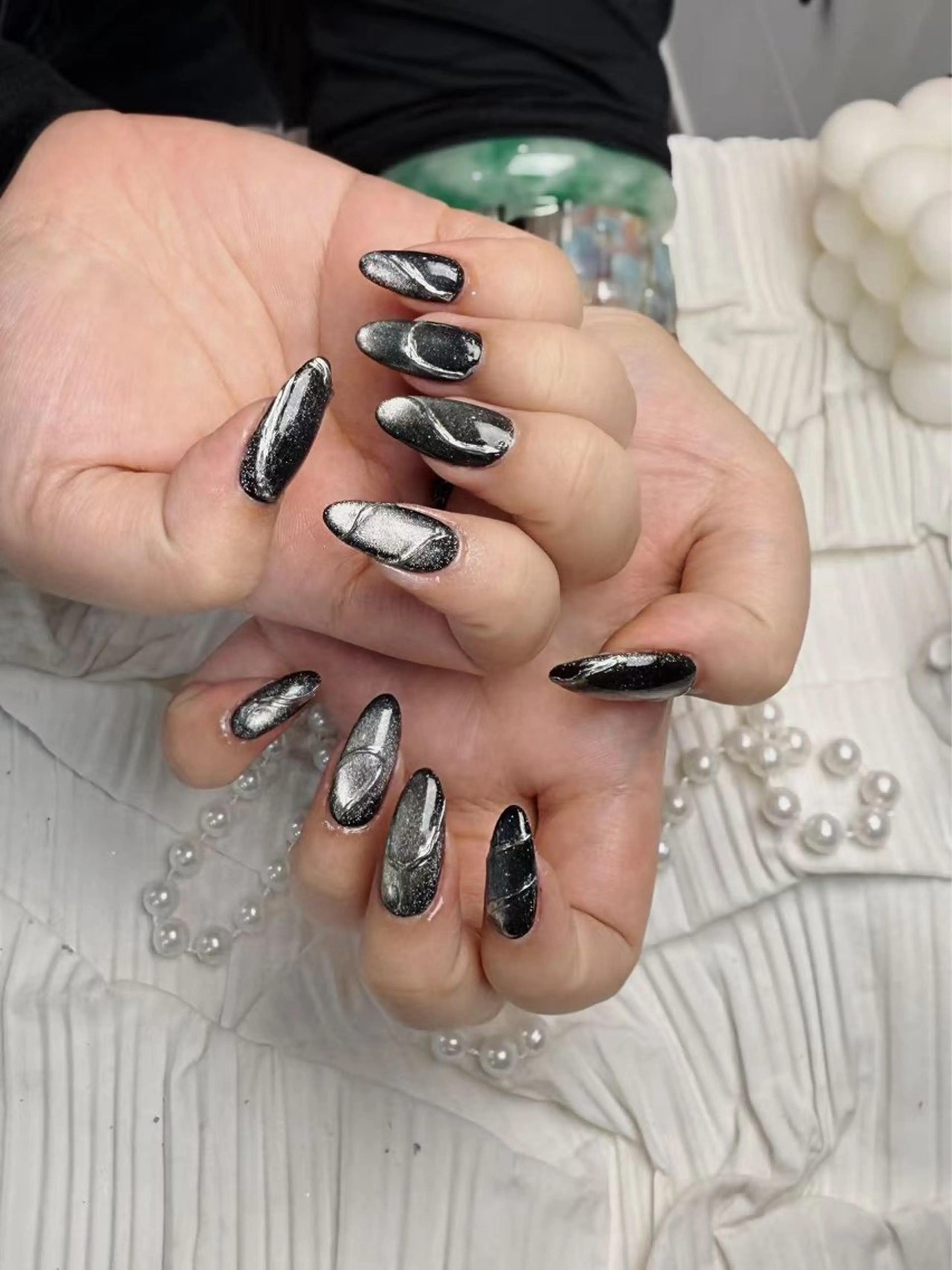 ネイル アートネイル フットネイル ジェルネイル ハート マグネットネイル Babarla Nailのネイルデザイン