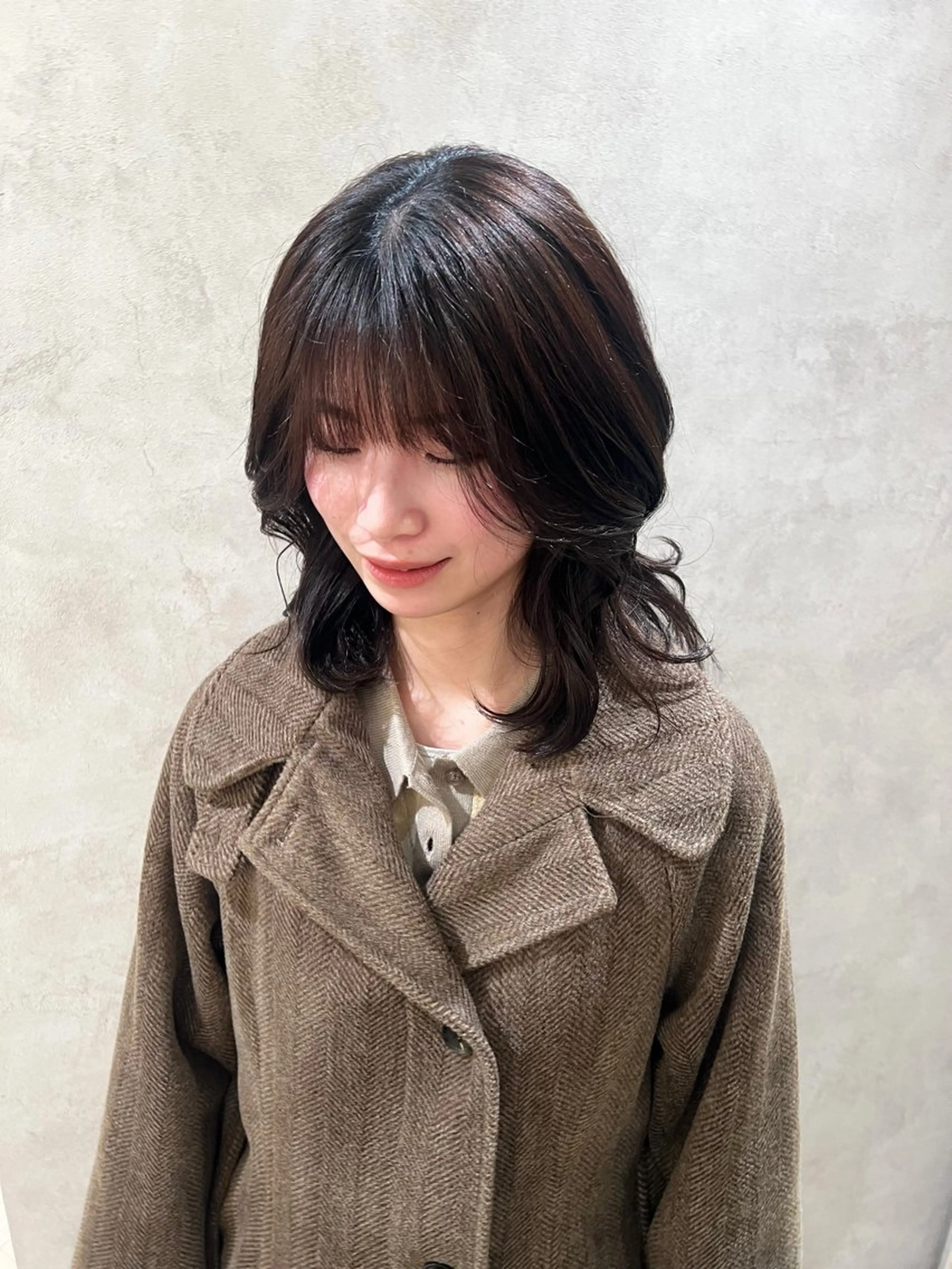 ミディアム 顔周りカット 韓国風ヘア レイヤーカット 茂木 未海のヘアスタイル