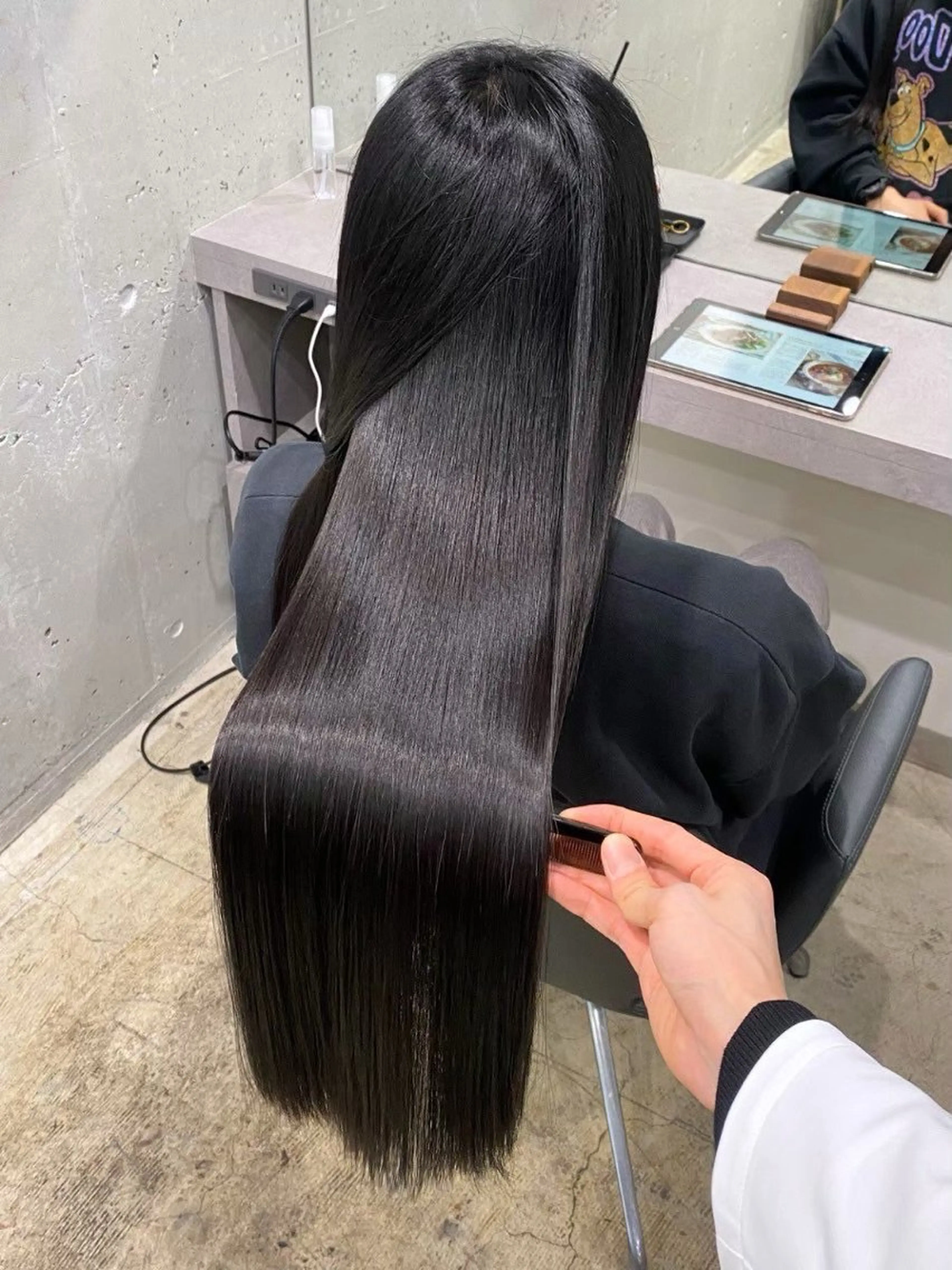 ロング 縮毛矯正 トリートメント 大野 仁のヘアスタイル