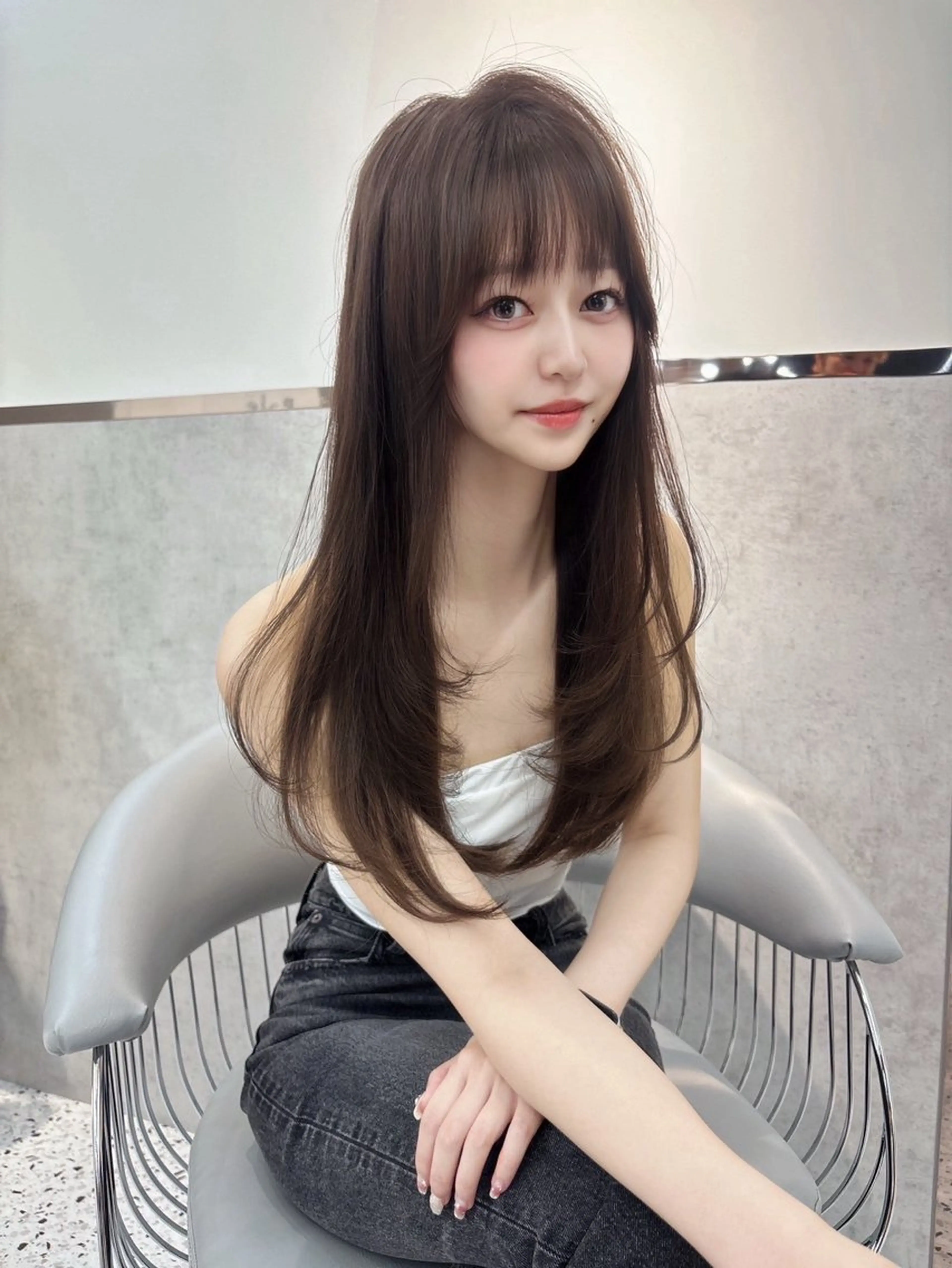 ロング カラー カット ヘアカラー トリートメント Lond mare レイヤーカット/韓国のヘアスタイル