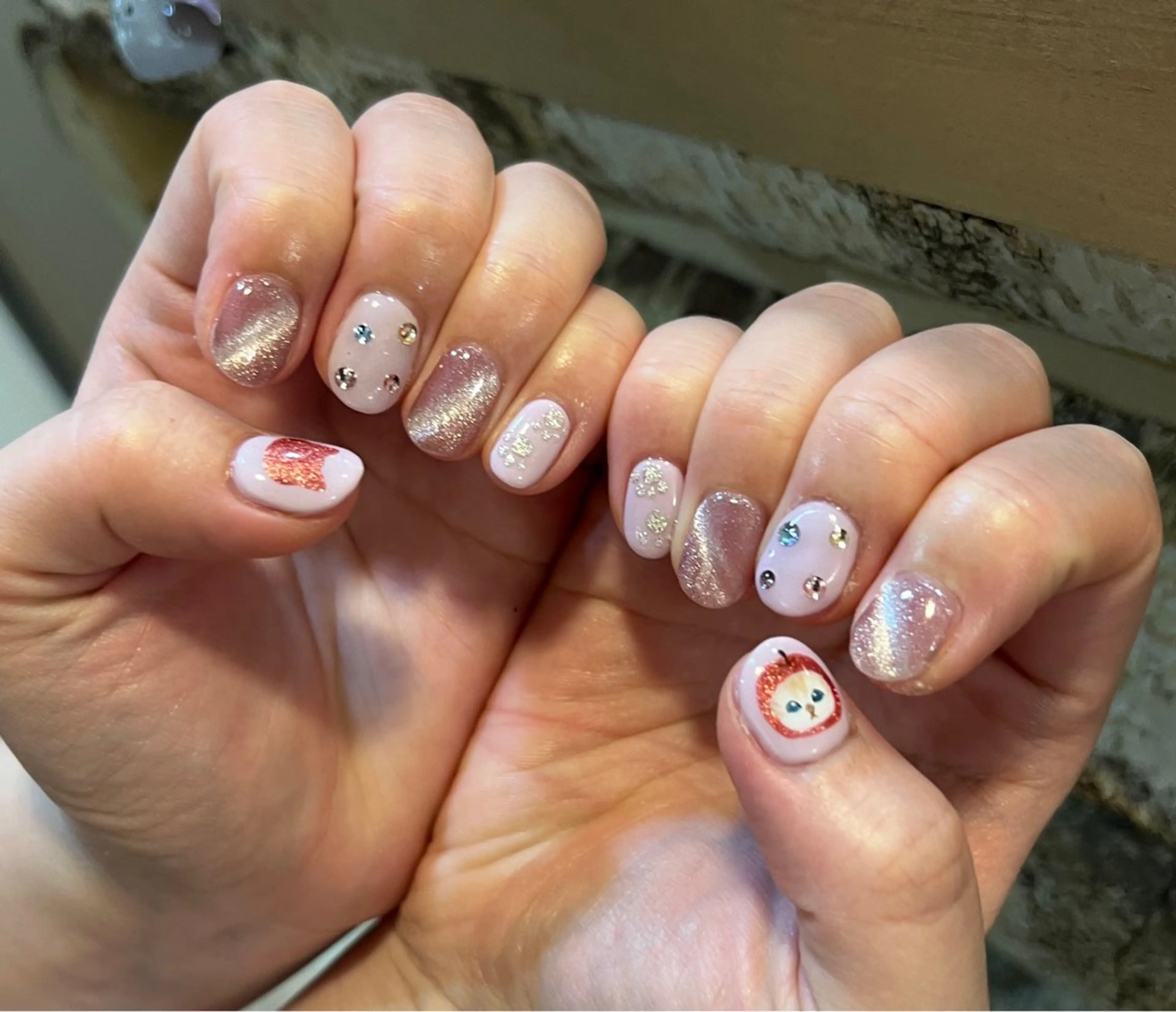 ネイル 持ち込み パステルネイル いちじゅう あおいのネイルデザイン