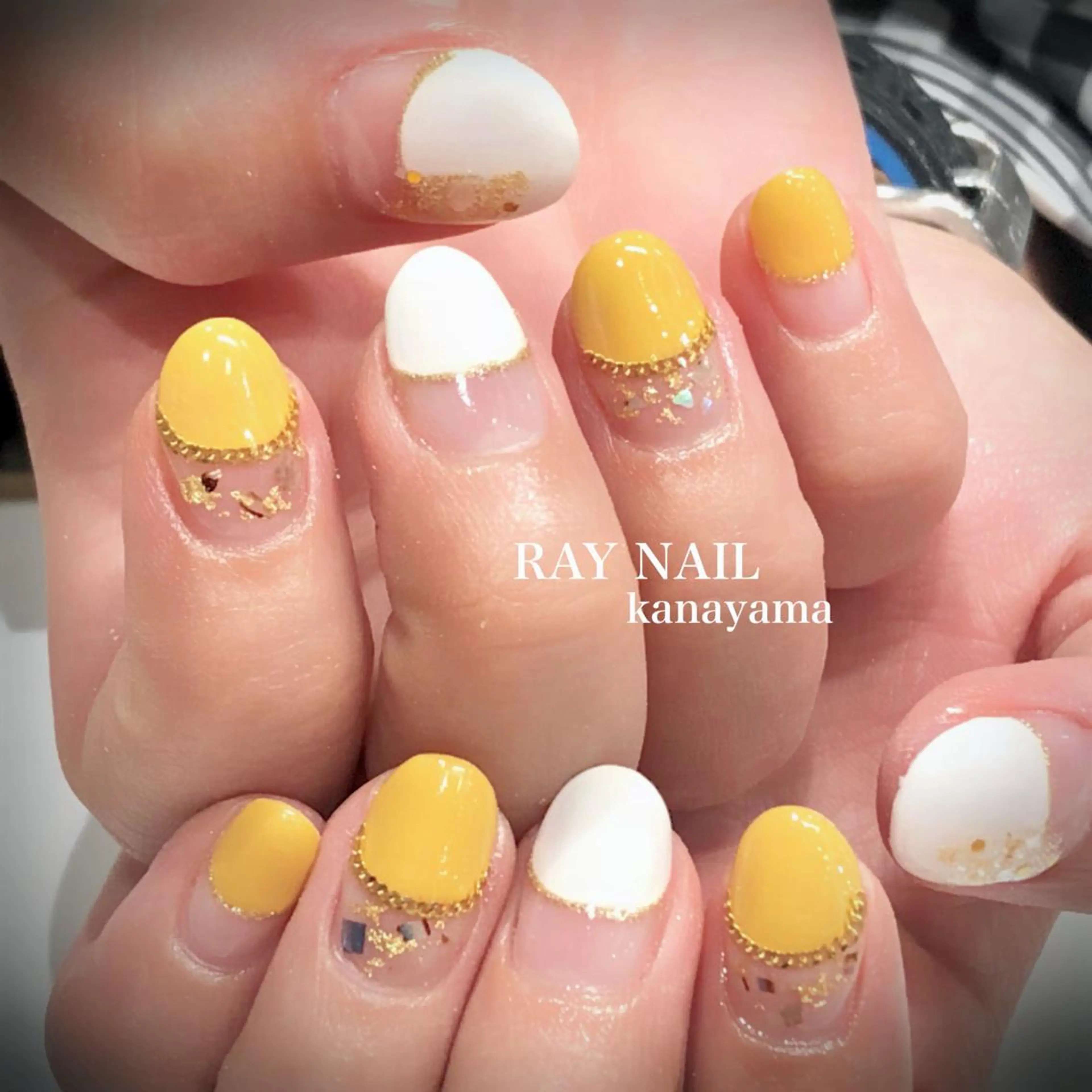 ネイル フレンチネイル 春ネイル Arowa 伊田のネイルデザイン