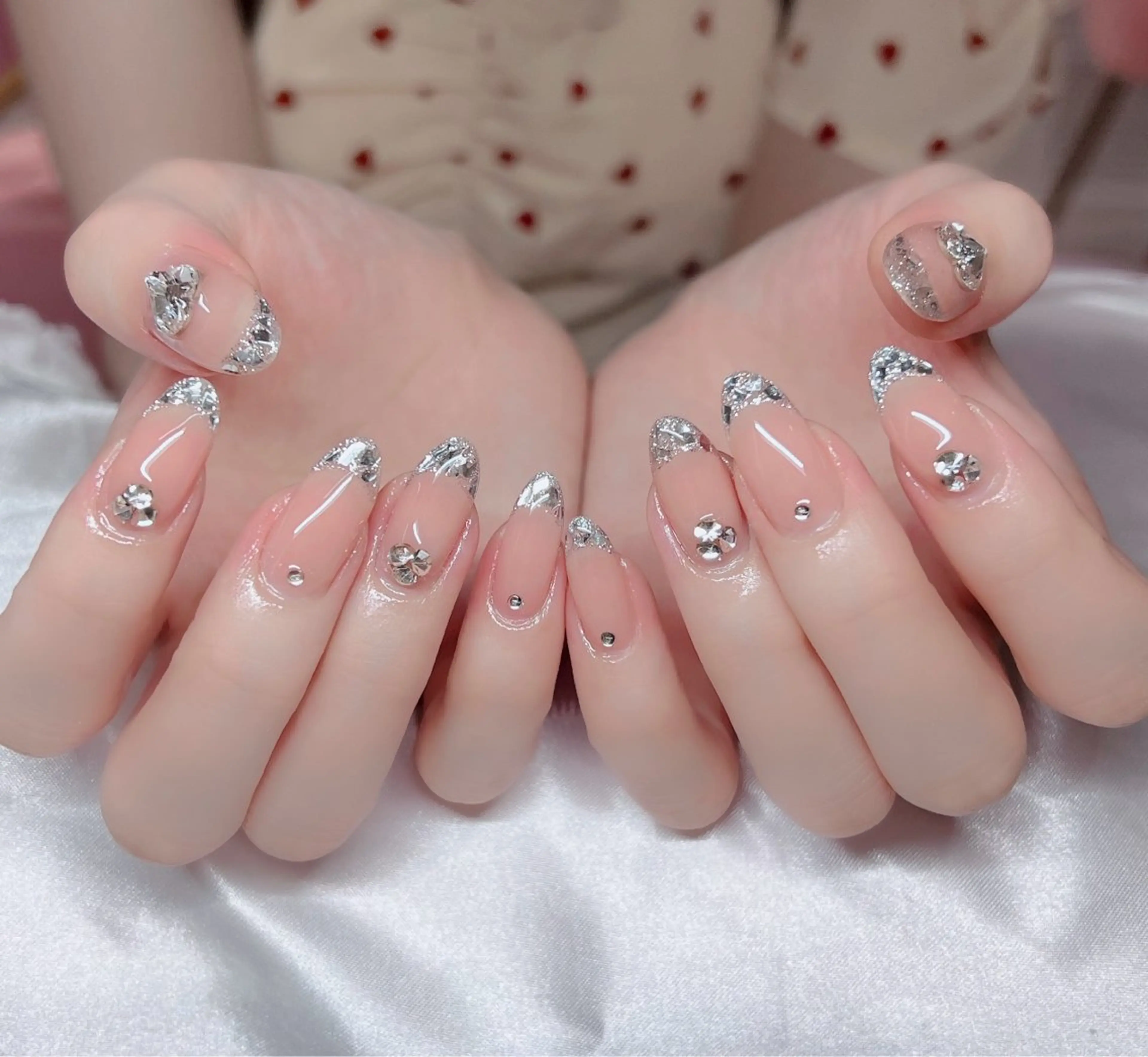 ネイル ハンドネイル 🎀PG🩵 ネイルサロンのネイルデザイン