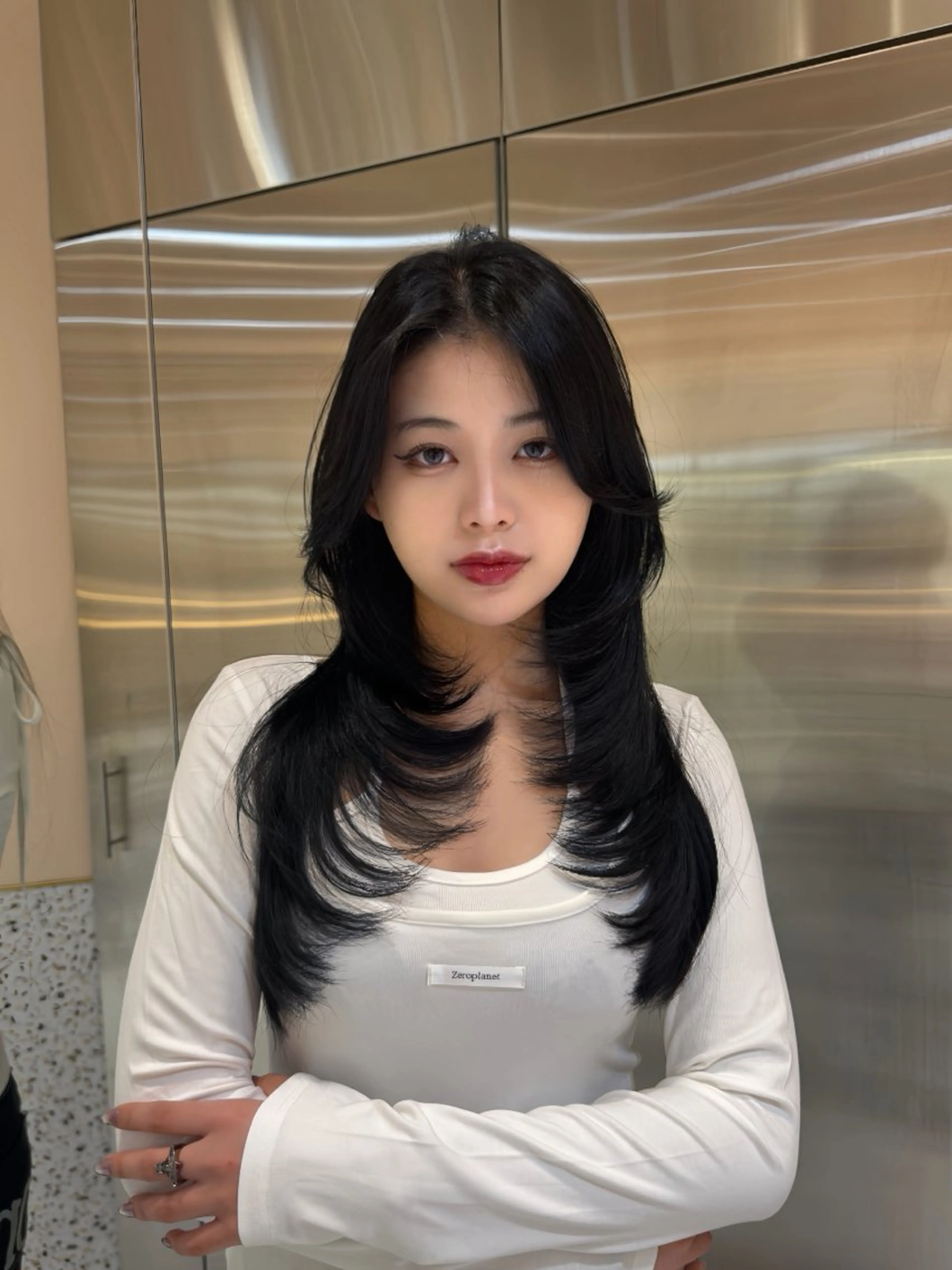 ロング カラー カット ヘアカラー トリートメント 絶対垢抜けレイヤー/ 透明感カラーリョウヤのヘアスタイル