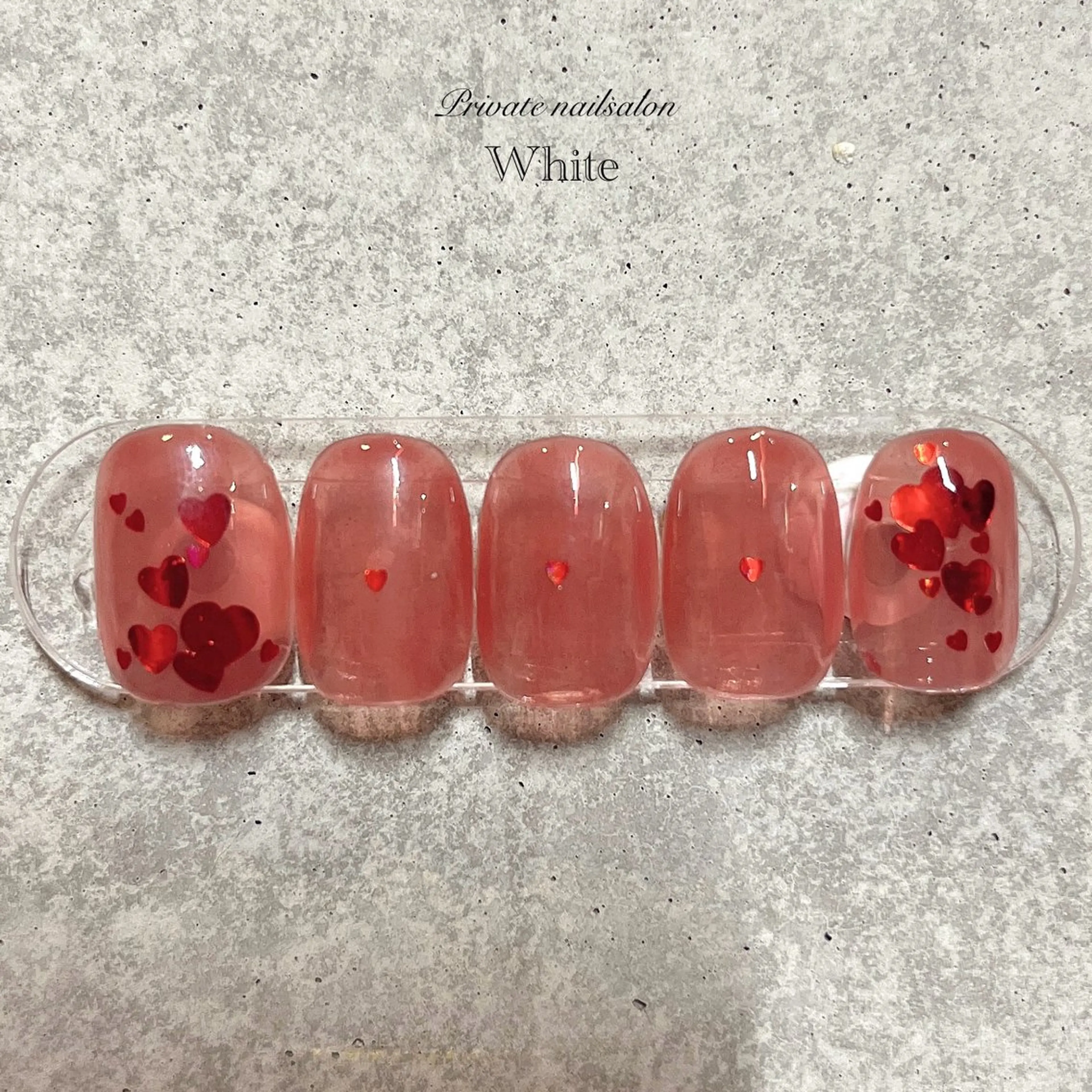 ネイル ボルドー ハート キラキラネイル ピンク 冬ネイル ハンドネイル SAKASHITA KEIのネイルデザイン