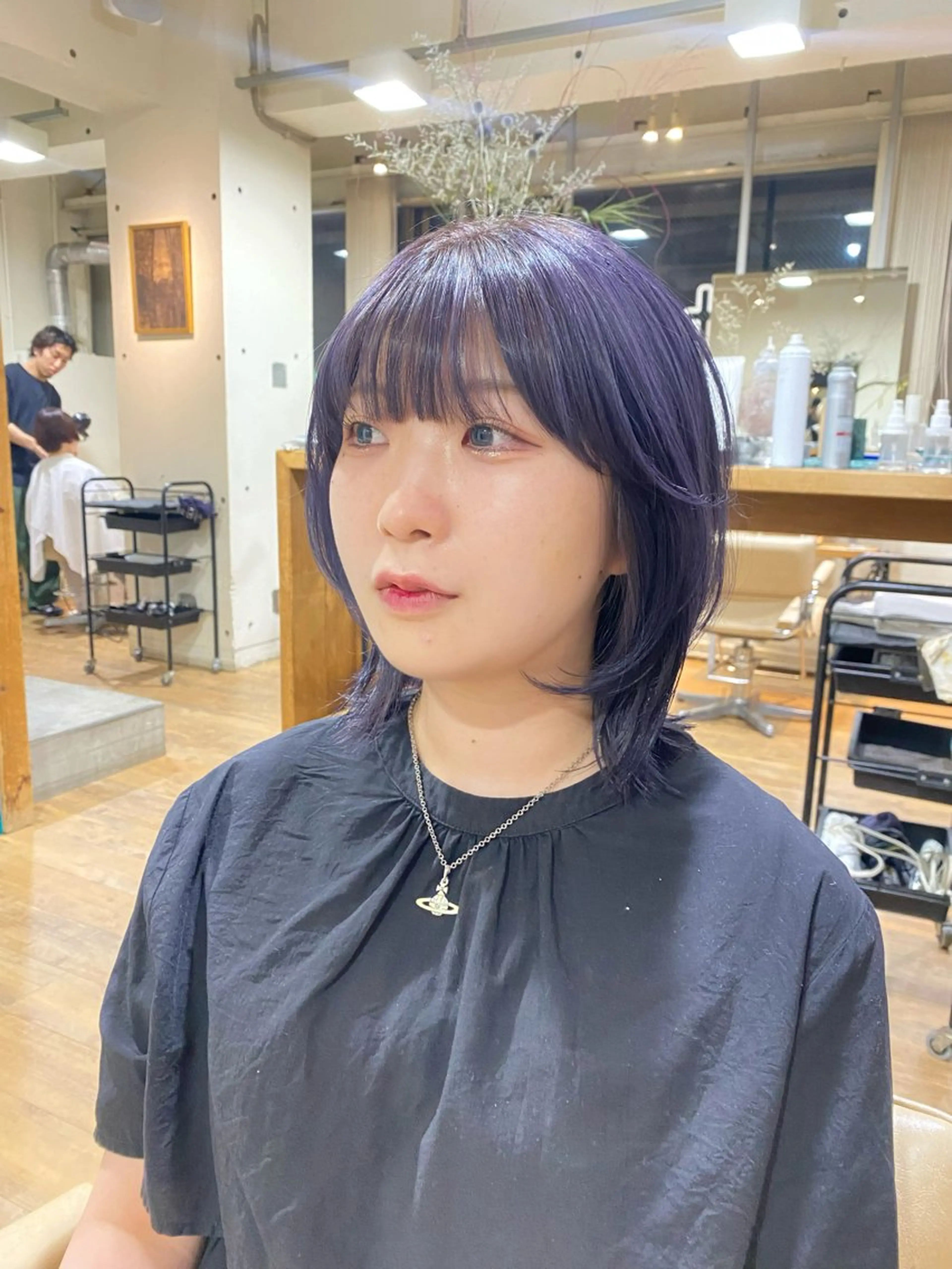 ミディアム カラー 竹内 柚子のヘアスタイル