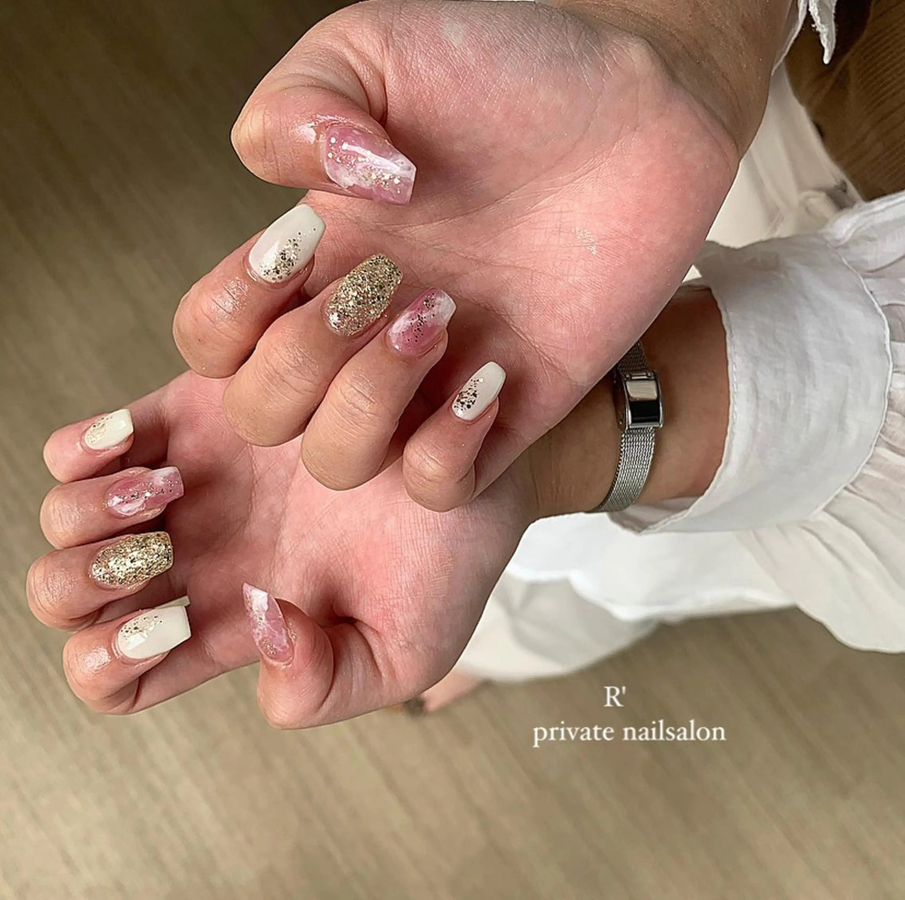 ネイル 長さ出し ニュアンスネイル Bersinar nail(rina)のネイルデザイン